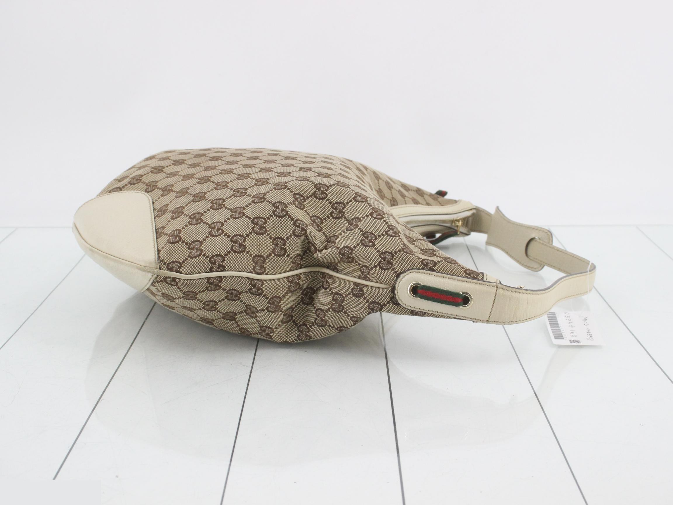 Canvas x Leather GG Canvas Princy One-Shoulder Bag, Beige — view 3