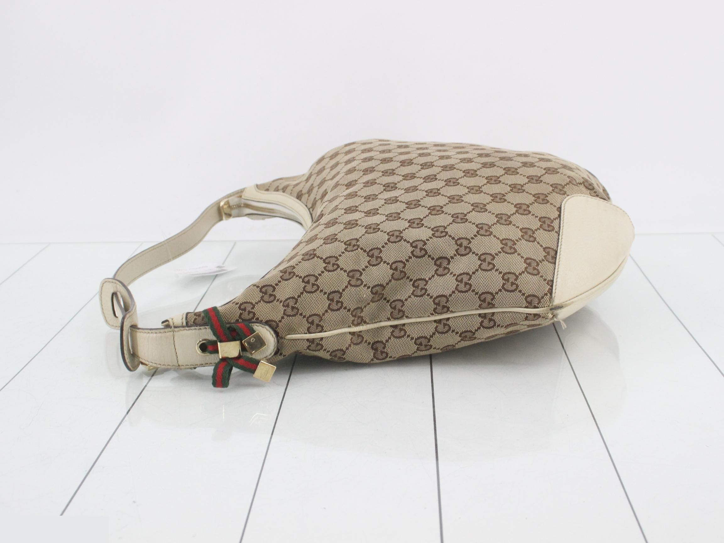 Canvas x Leather GG Canvas Princy One-Shoulder Bag, Beige — view 4