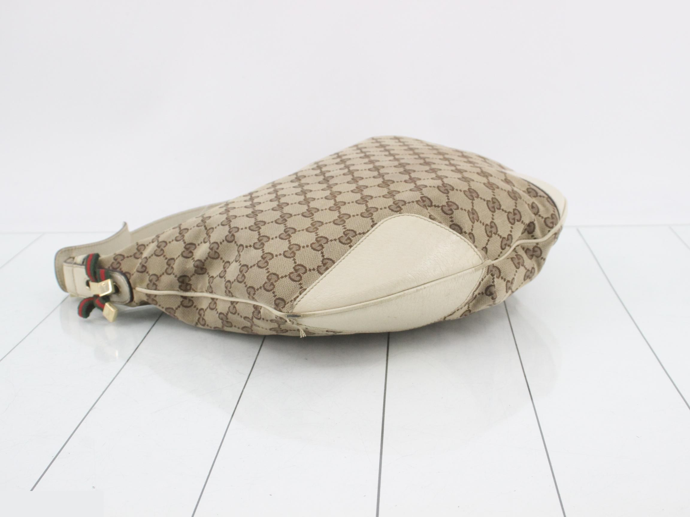 Canvas x Leather GG Canvas Princy One-Shoulder Bag, Beige — view 5