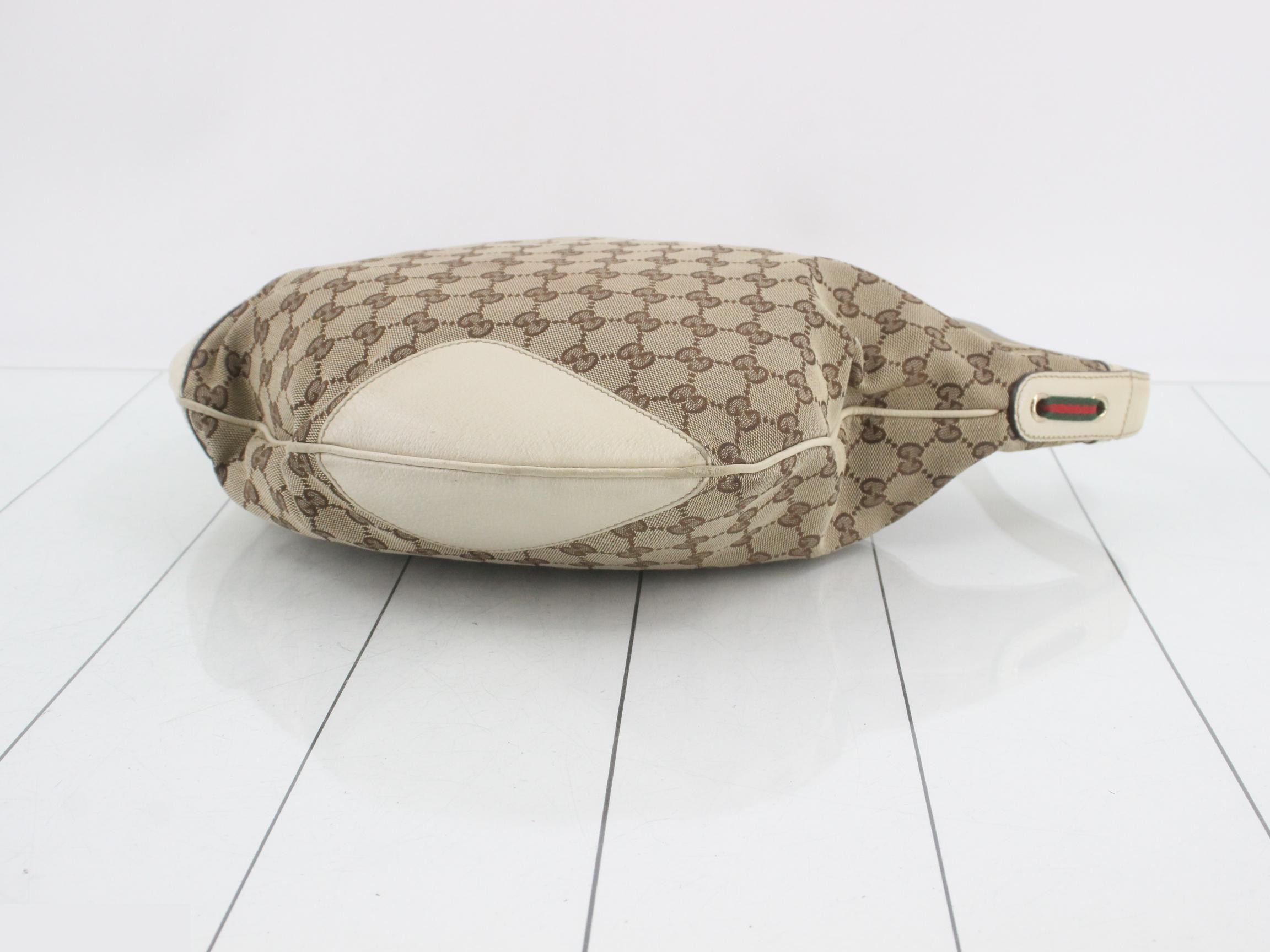 Canvas x Leather GG Canvas Princy One-Shoulder Bag, Beige — view 6