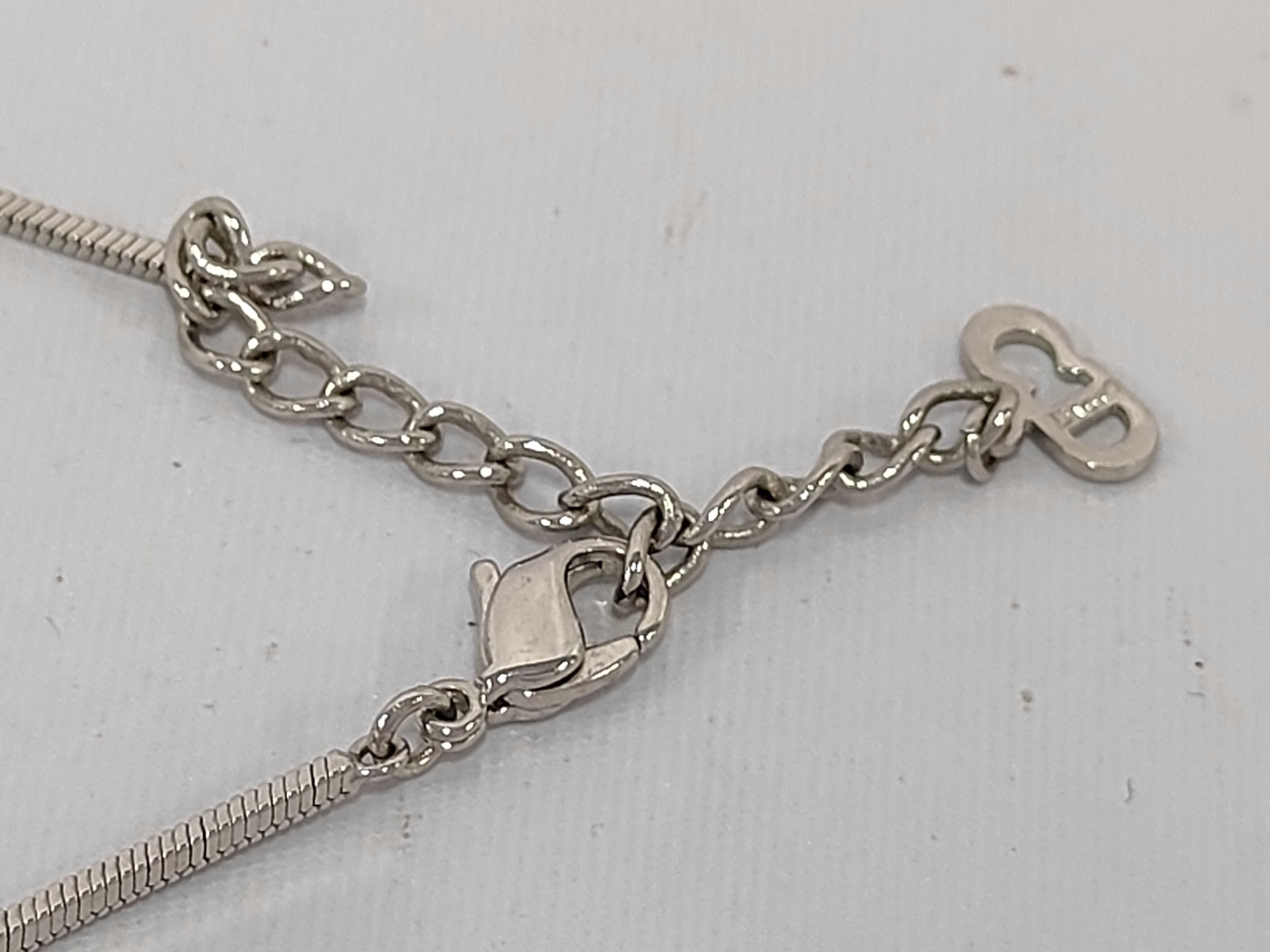 Trotter Number 2 Square Plate Necklace (Blue, White, Silver) — view 5