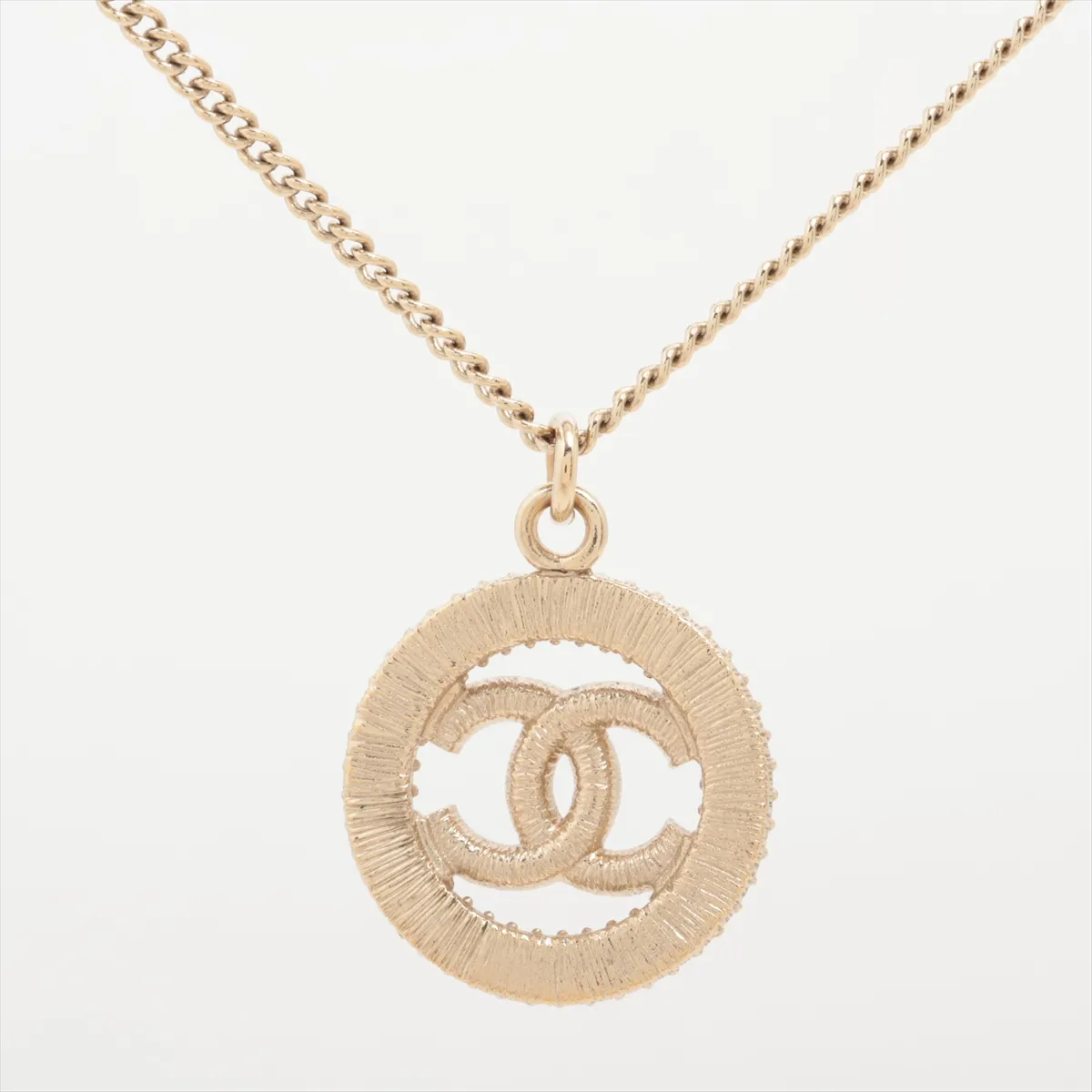 Circle Coco B20S Necklace, GP x Rhinestone, Gold, — view 2