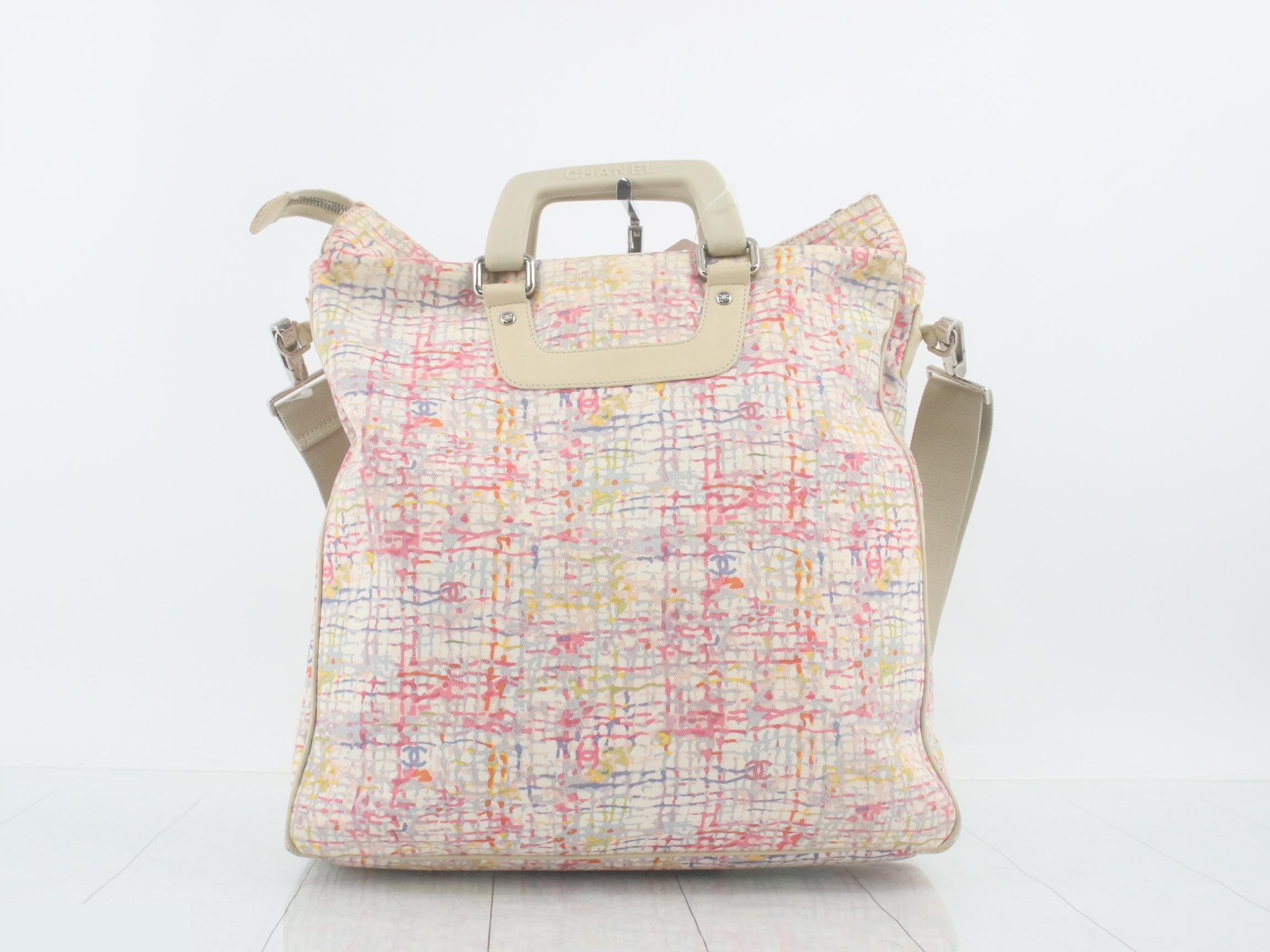 Clover Tote Bag, Canvas/Leather, Beige — view 2