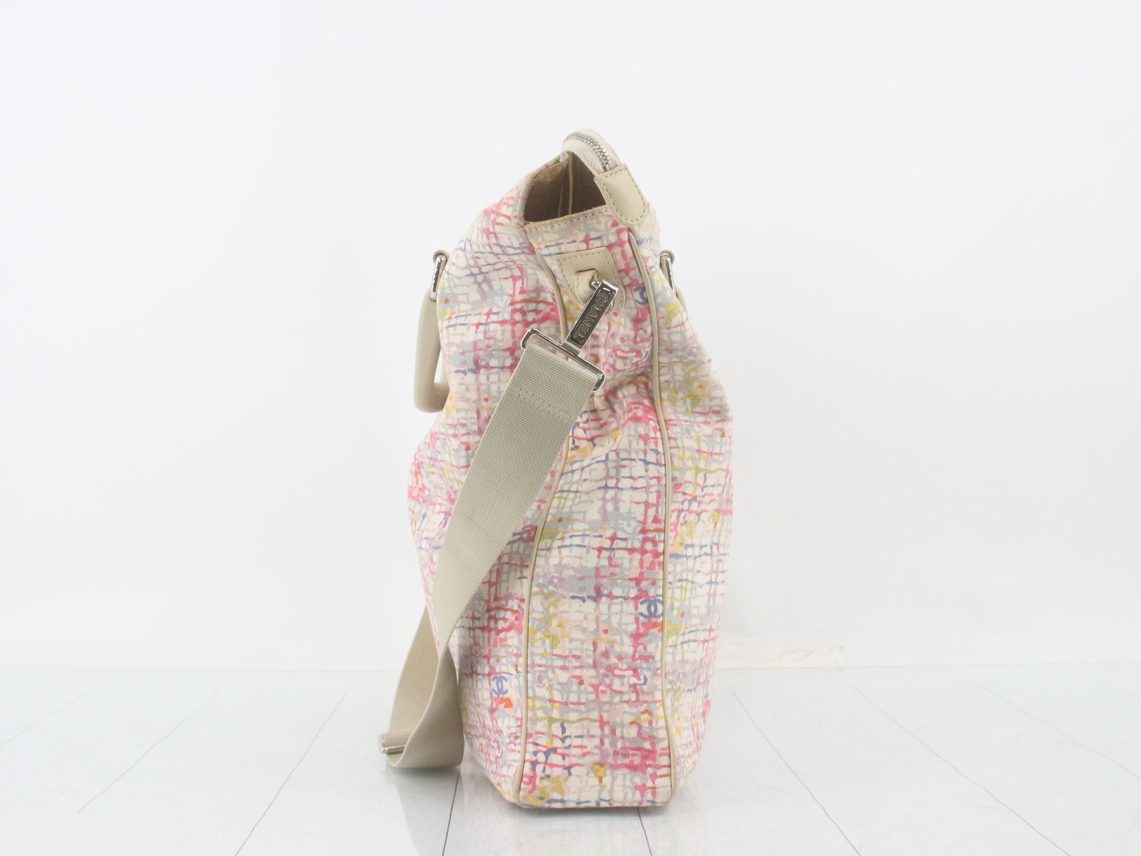 Clover Tote Bag, Canvas/Leather, Beige — view 3