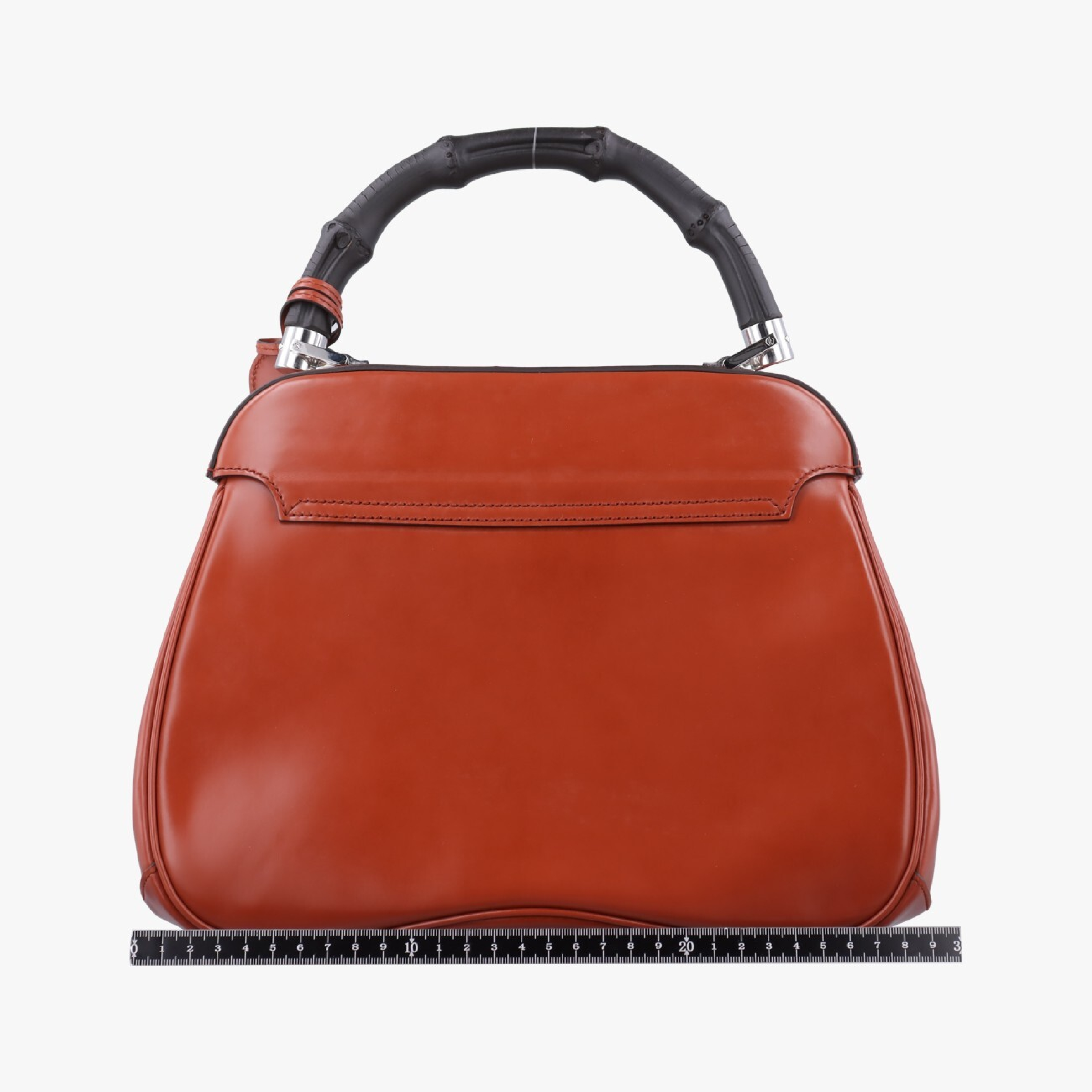 Bamboo Orange Leather Handbag 331830 B014903254 — view 2