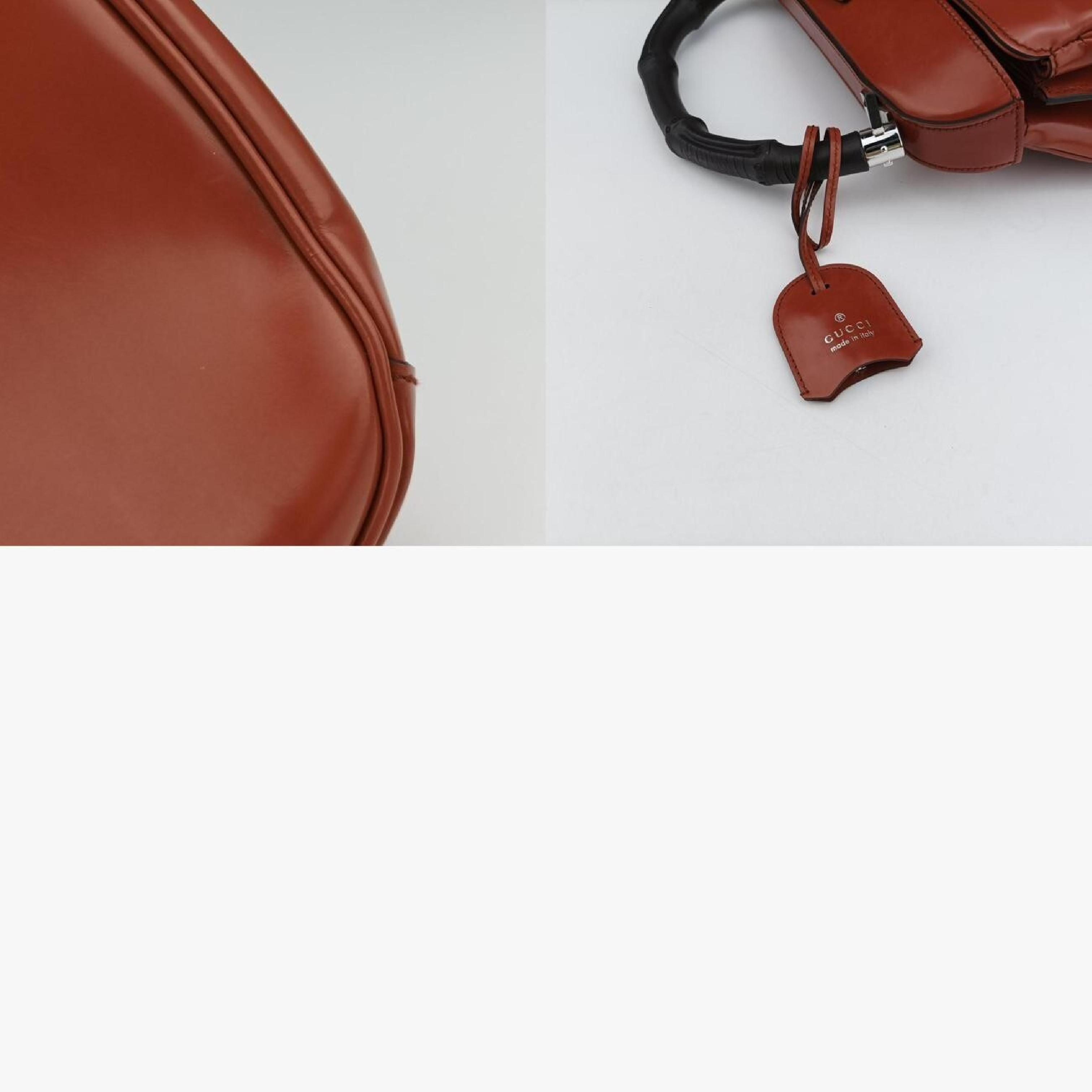 Bamboo Orange Leather Handbag 331830 B014903254 — view 11