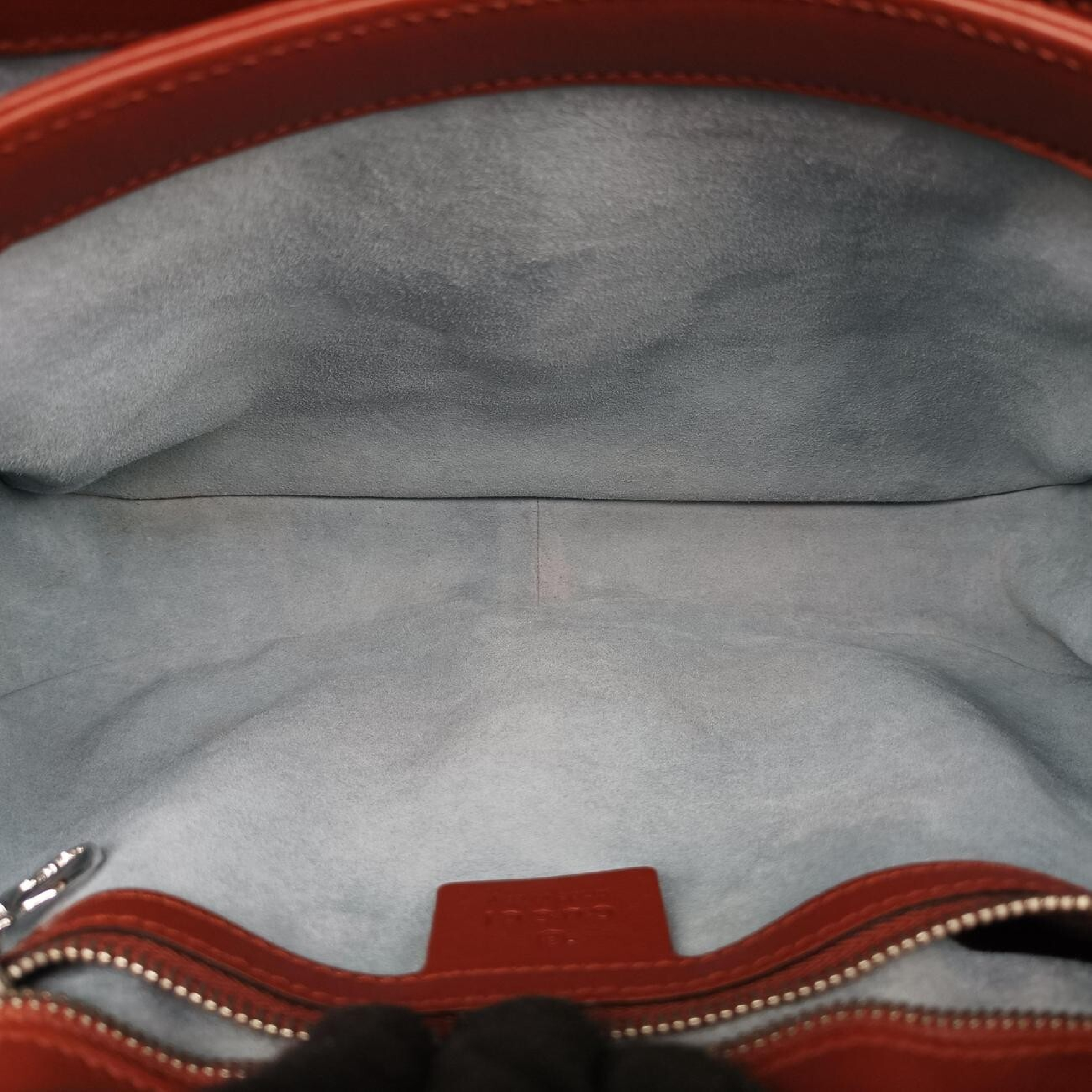 Bamboo Orange Leather Handbag 331830 B014903254 — view 6