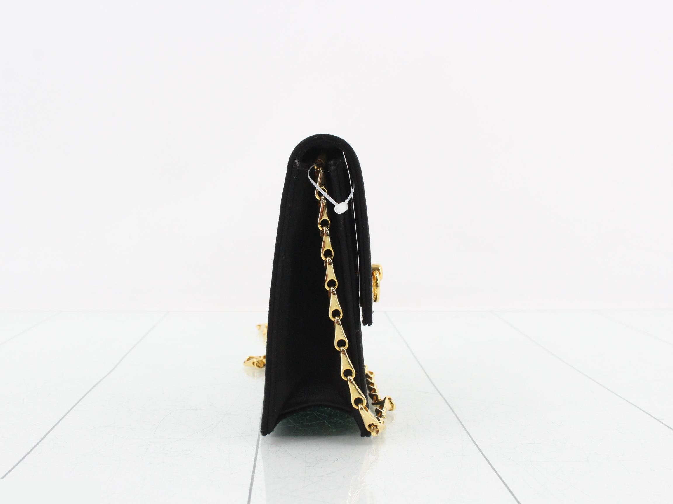 satin rhinestone chain shoulder bag — view 4