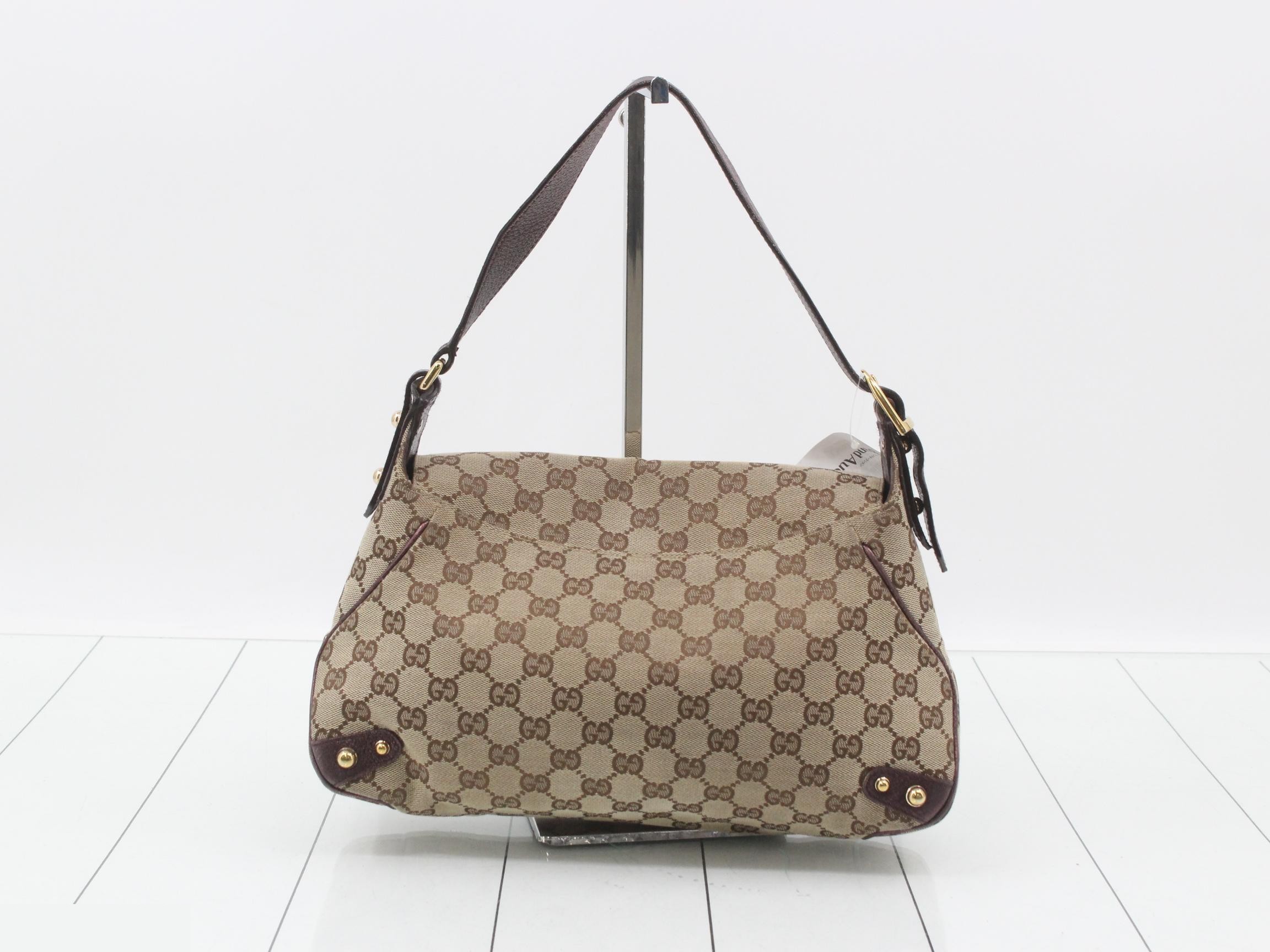 One-shoulder bag, Horsebit design, GG canvas. — view 2