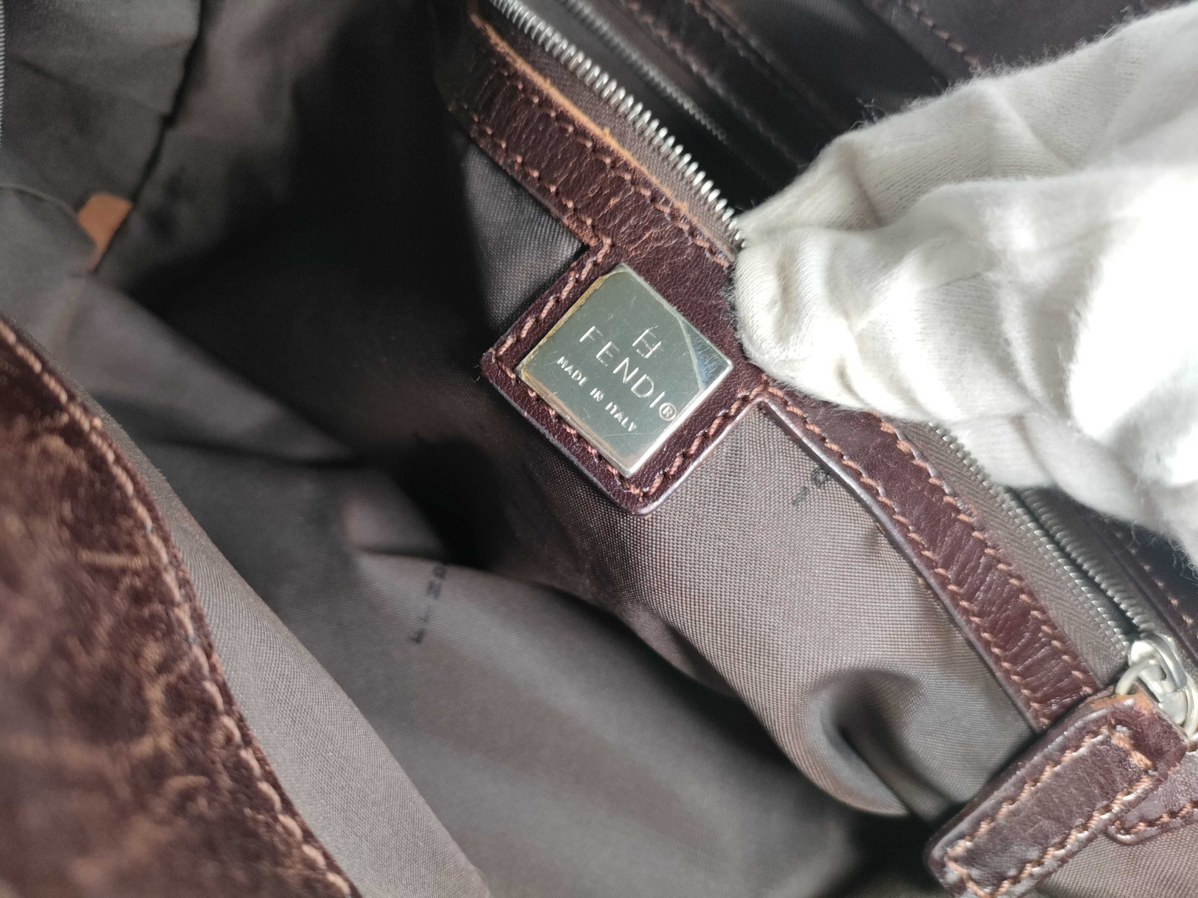 Zucca pattern tote bag, Fendi Zucca canvas leather tote bag — view 13