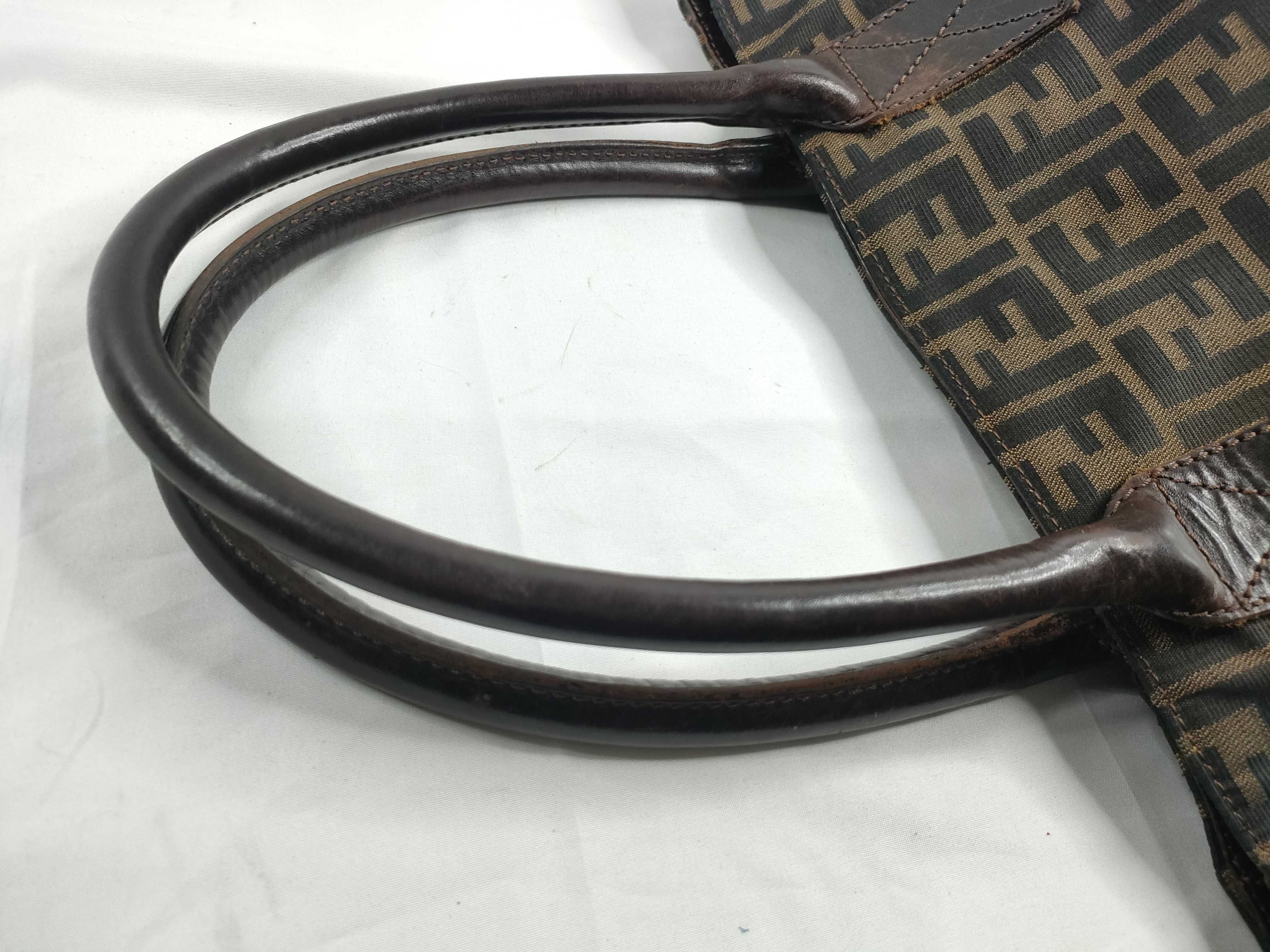 Zucca pattern tote bag, Fendi Zucca canvas leather tote bag — view 6