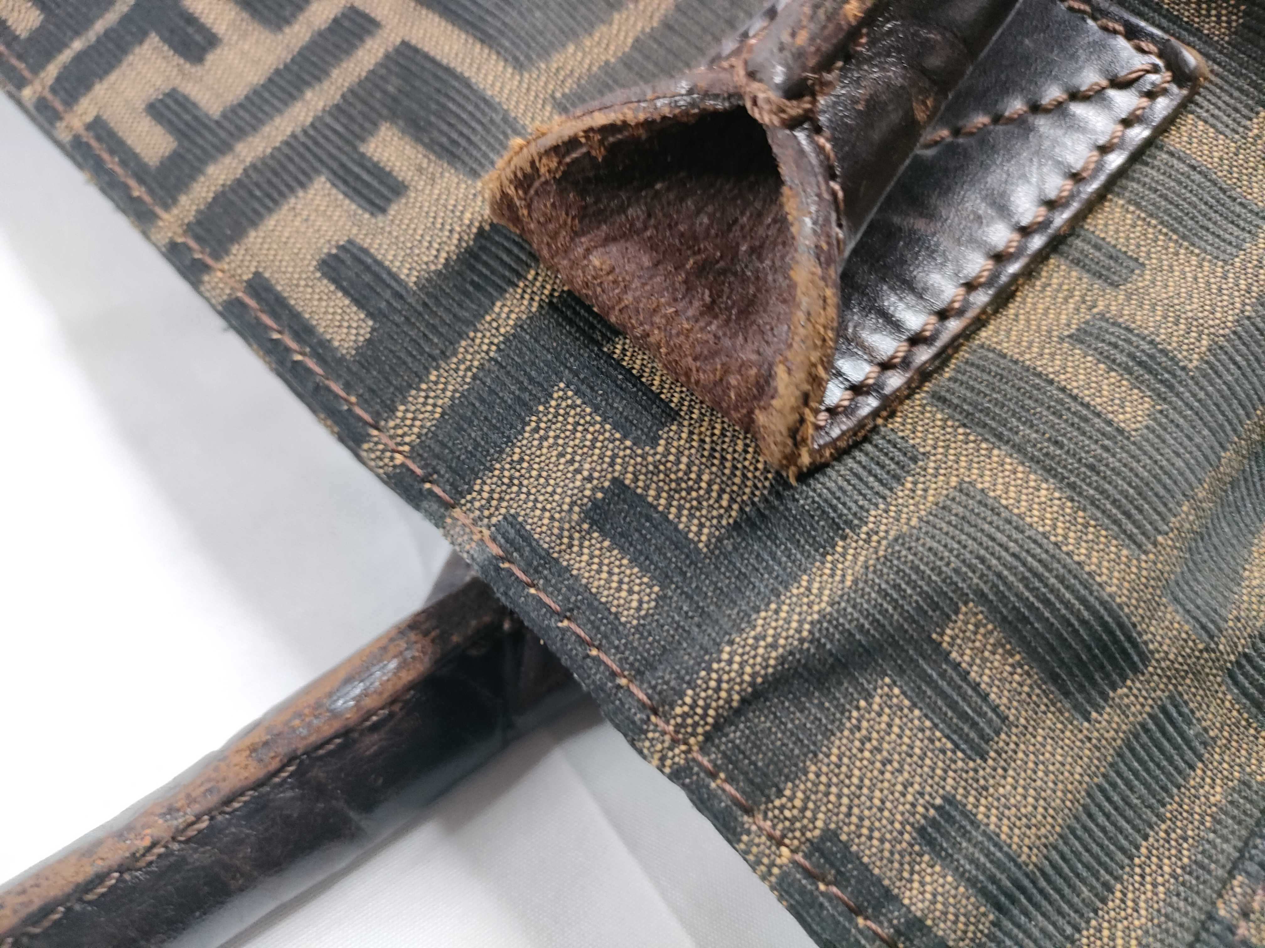 Zucca pattern tote bag, Fendi Zucca canvas leather tote bag — view 8