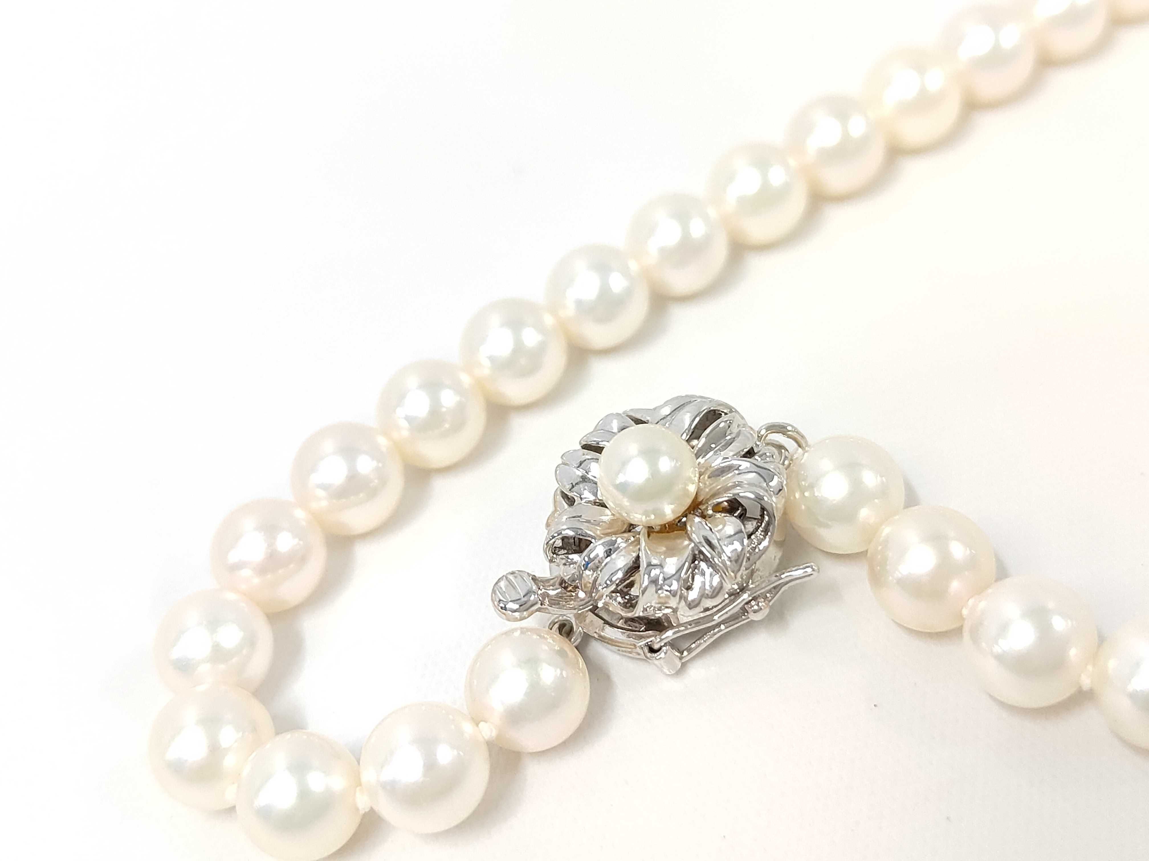 Jewelry Maki Akoya Pearl Necklace 7mm-7.5mm SV925 Necklace — view 5