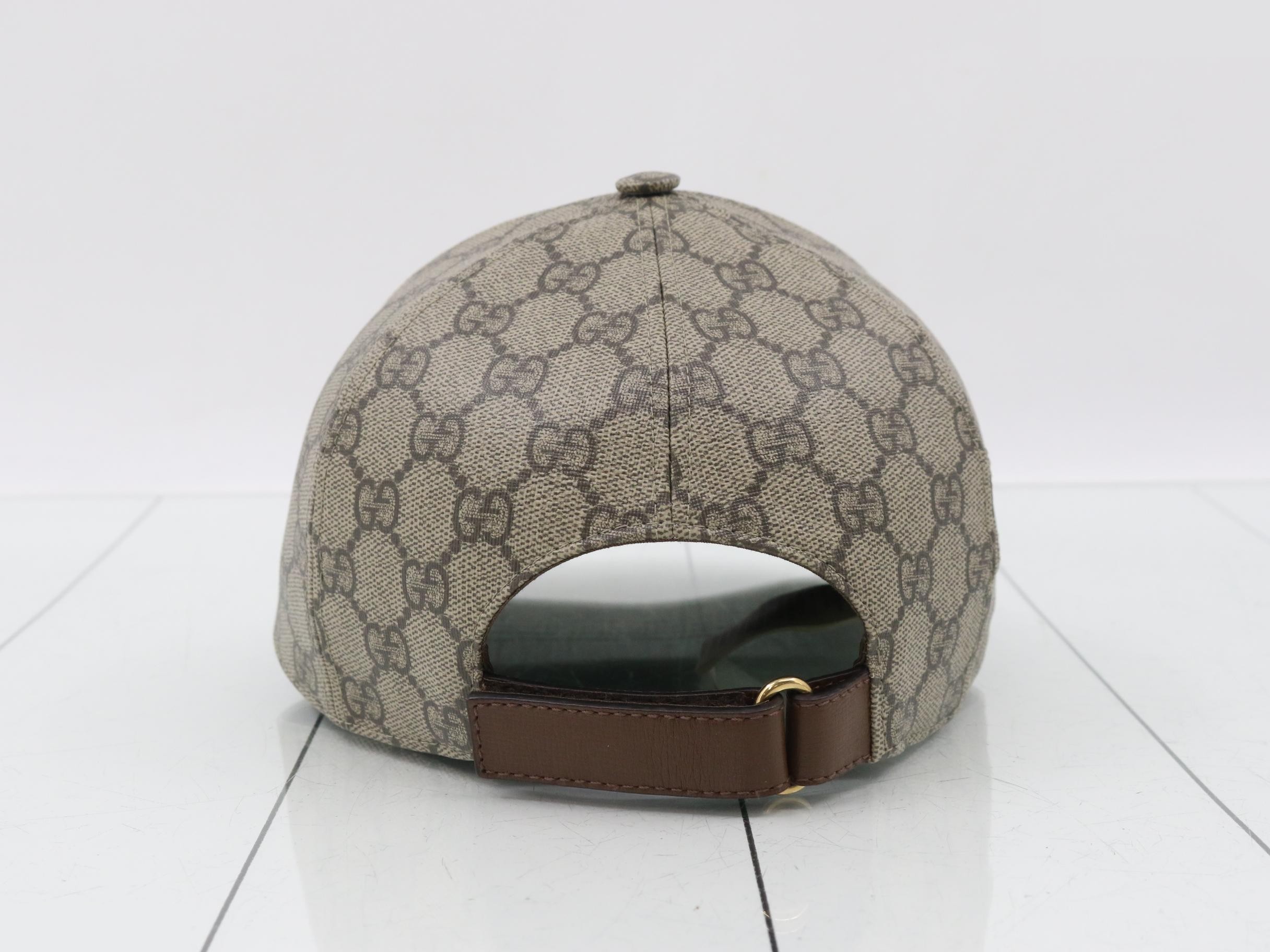 624478 GG Supreme BOUTIQUE Cap, Leather, Beige — view 2