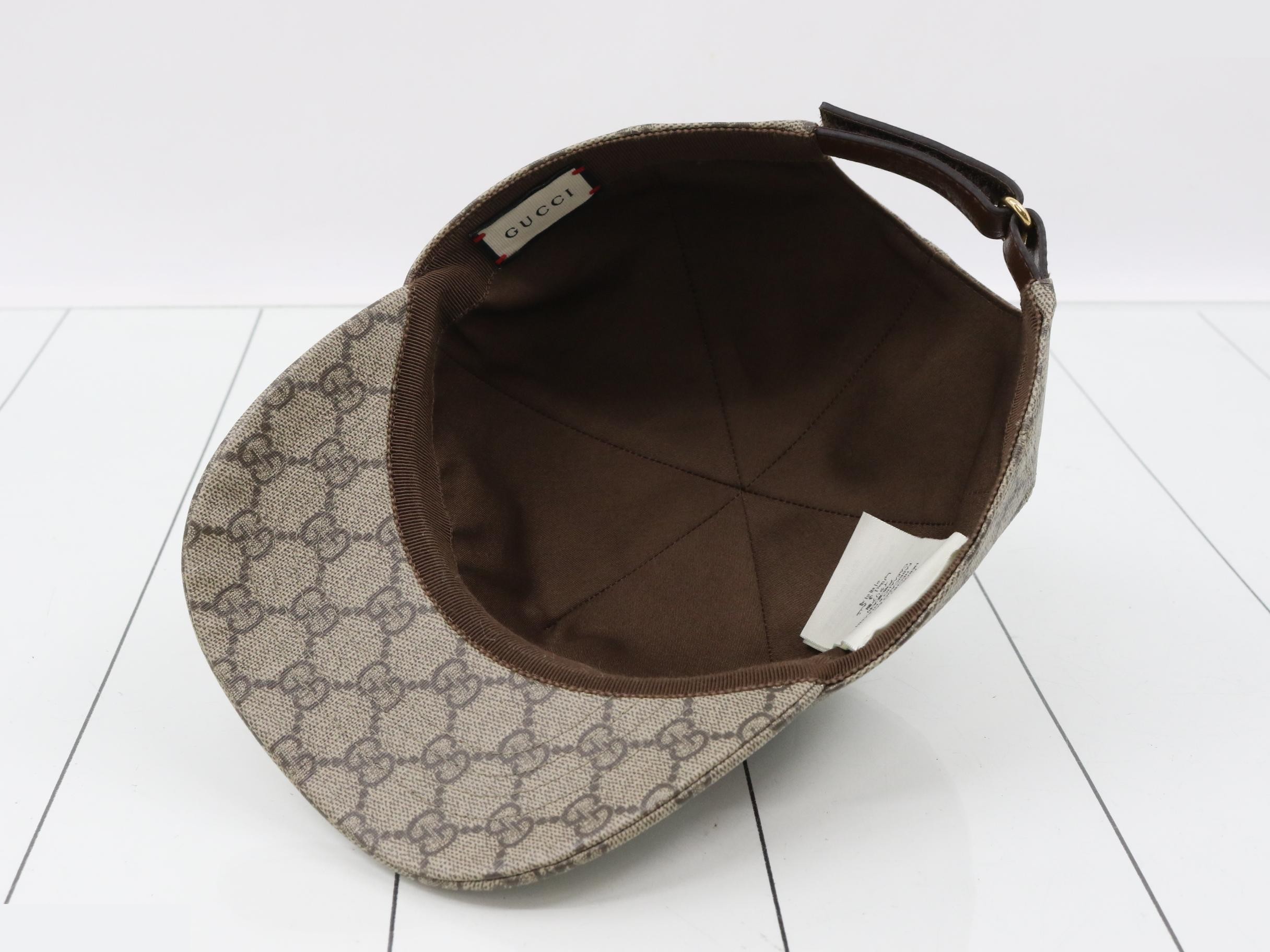 624478 GG Supreme BOUTIQUE Cap, Leather, Beige — view 3