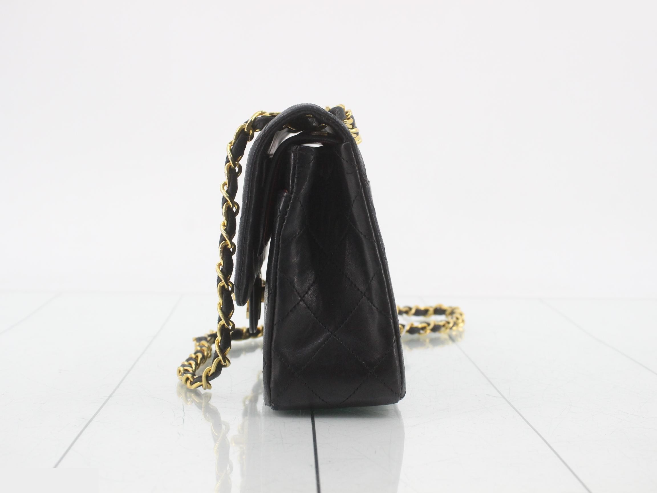 Matelassé 23 Double Chain Shoulder Bag, Double Flap, Lambskin, Black, Serial Number 0-series, with original sticker. — view 3