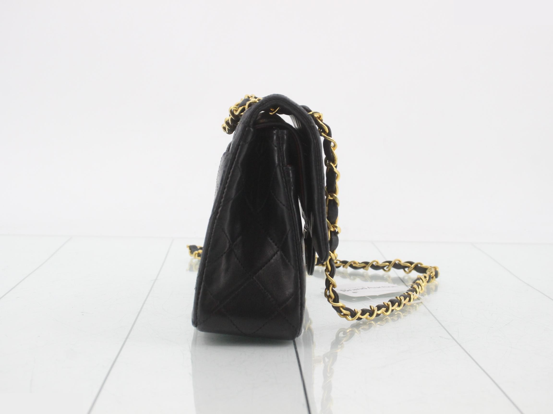 Matelassé 23 Double Chain Shoulder Bag, Double Flap, Lambskin, Black, Serial Number 0-series, with original sticker. — view 4