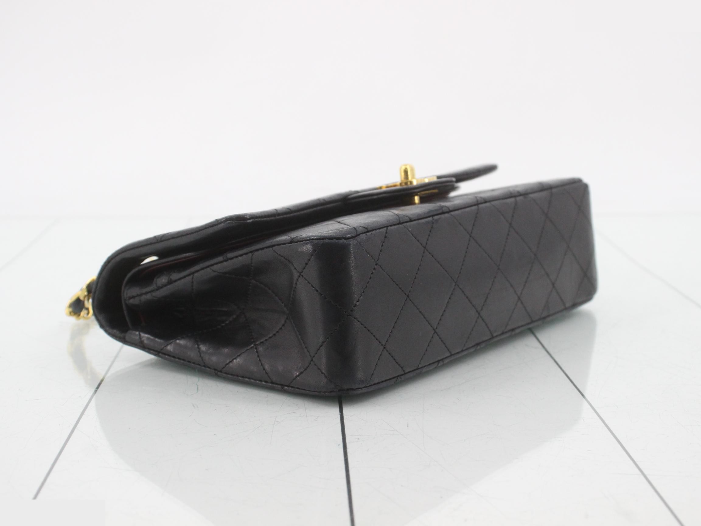 Matelassé 23 Double Chain Shoulder Bag, Double Flap, Lambskin, Black, Serial Number 0-series, with original sticker. — view 5