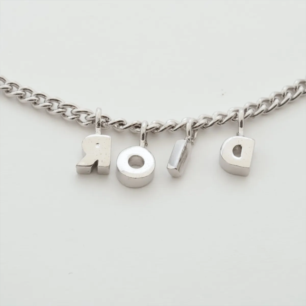 logo bracelet, metal, silver. Shows signs of wear, — view 3