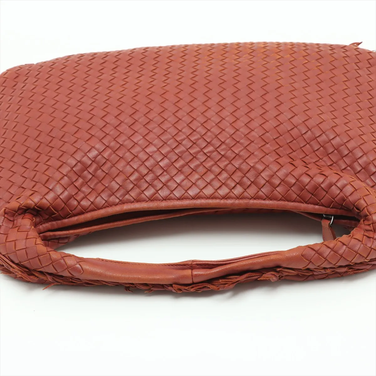 Intrecciato Hobo Leather Shoulder Bag Brown 115654 — view 5