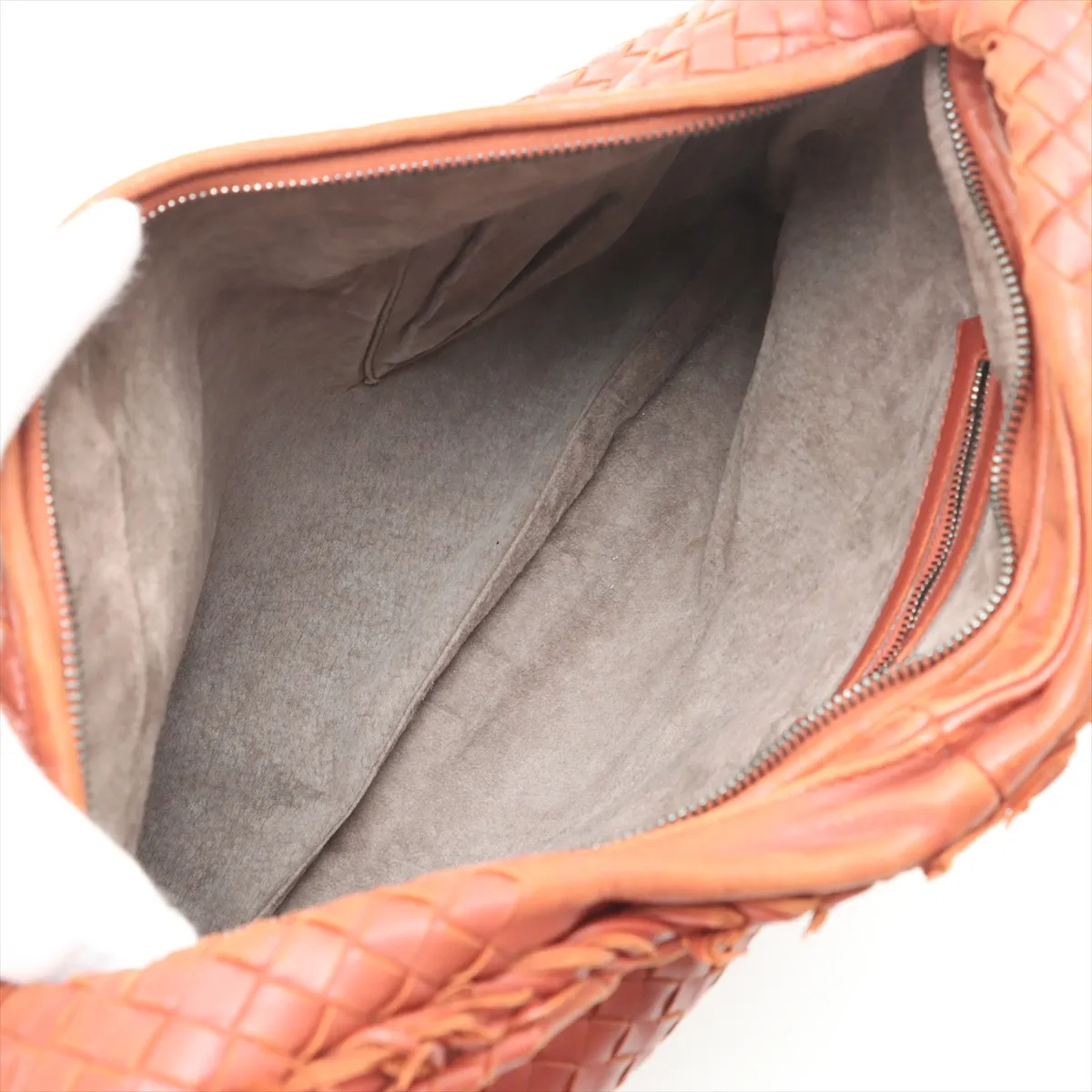 Intrecciato Hobo Leather Shoulder Bag Brown 115654 — view 7
