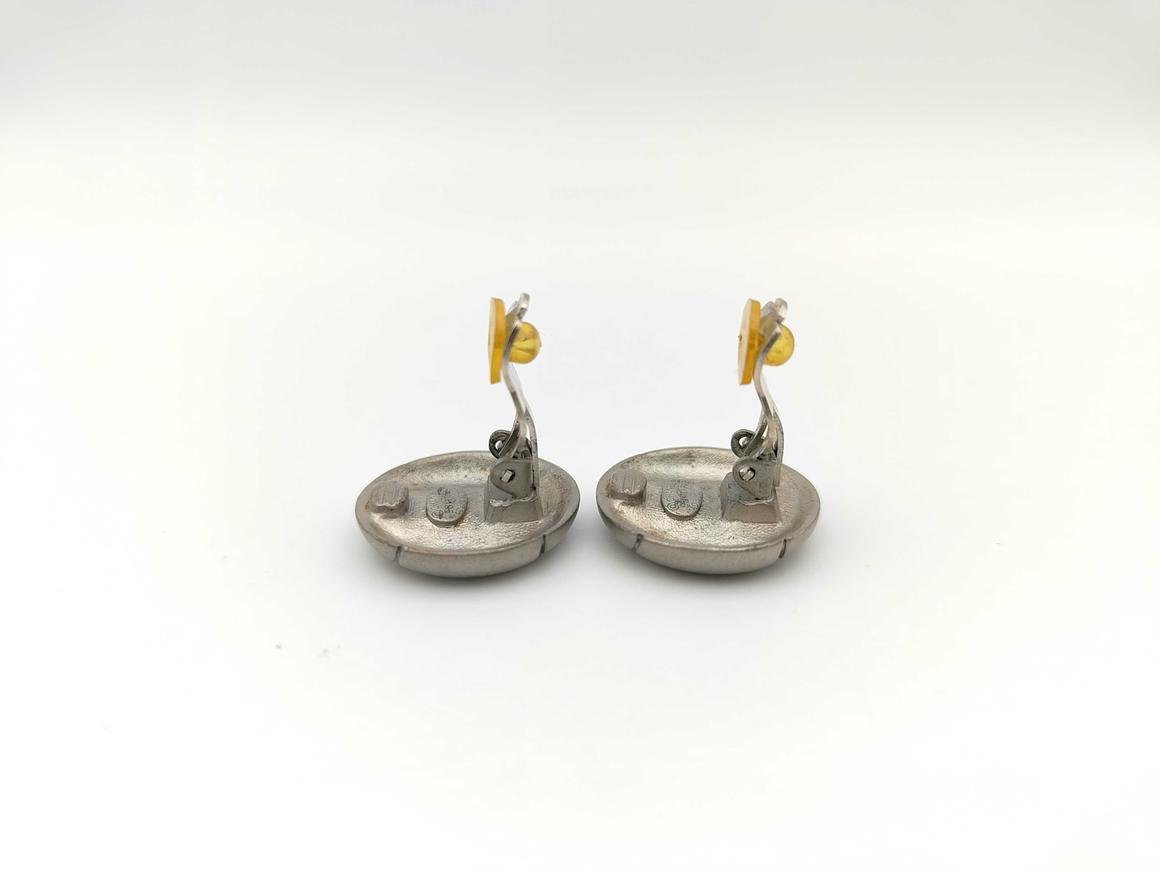 Silver Metal Vintage Coco Mark 98P Earrings — view 4