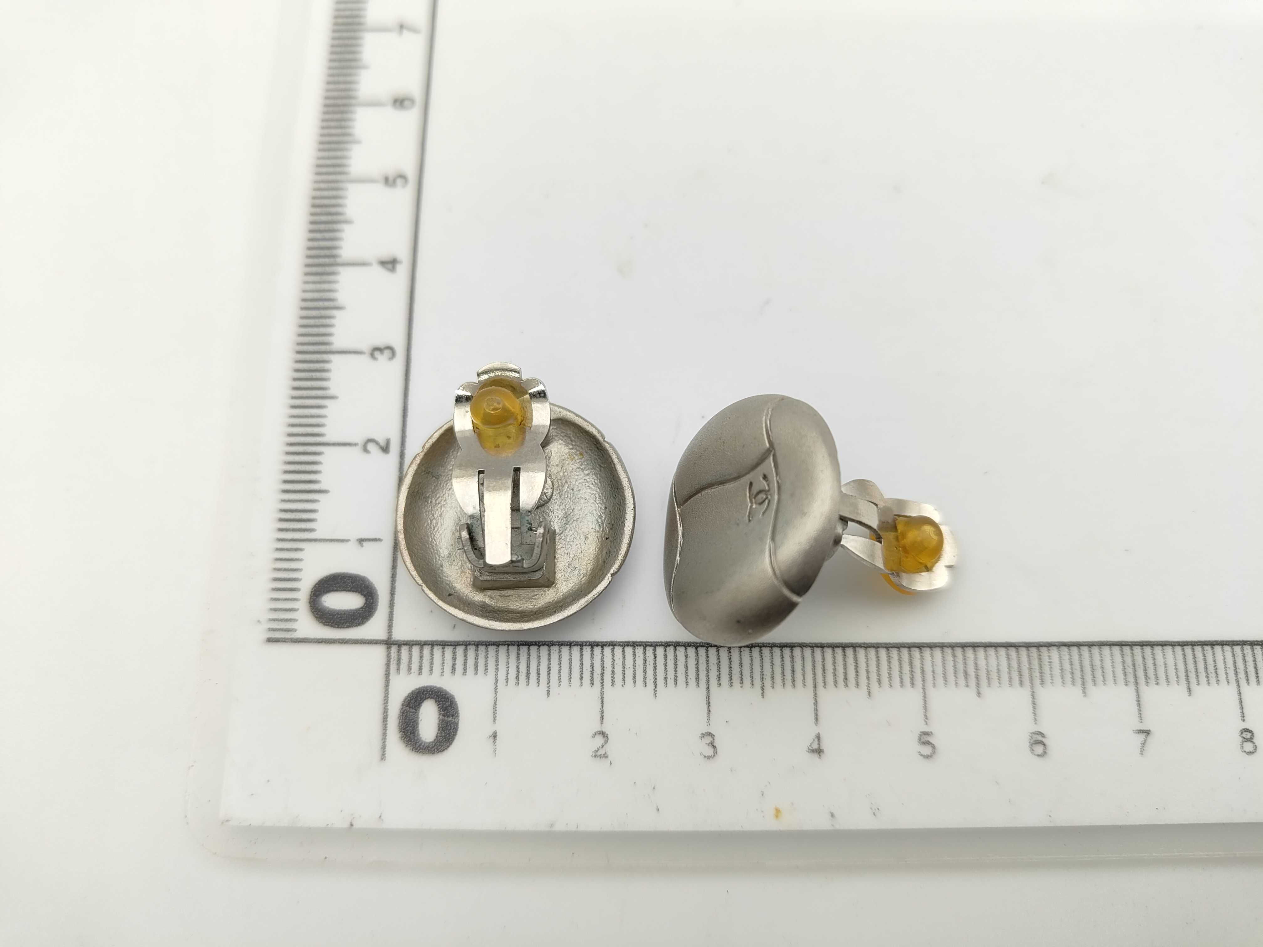 Silver Metal Vintage Coco Mark 98P Earrings — view 6