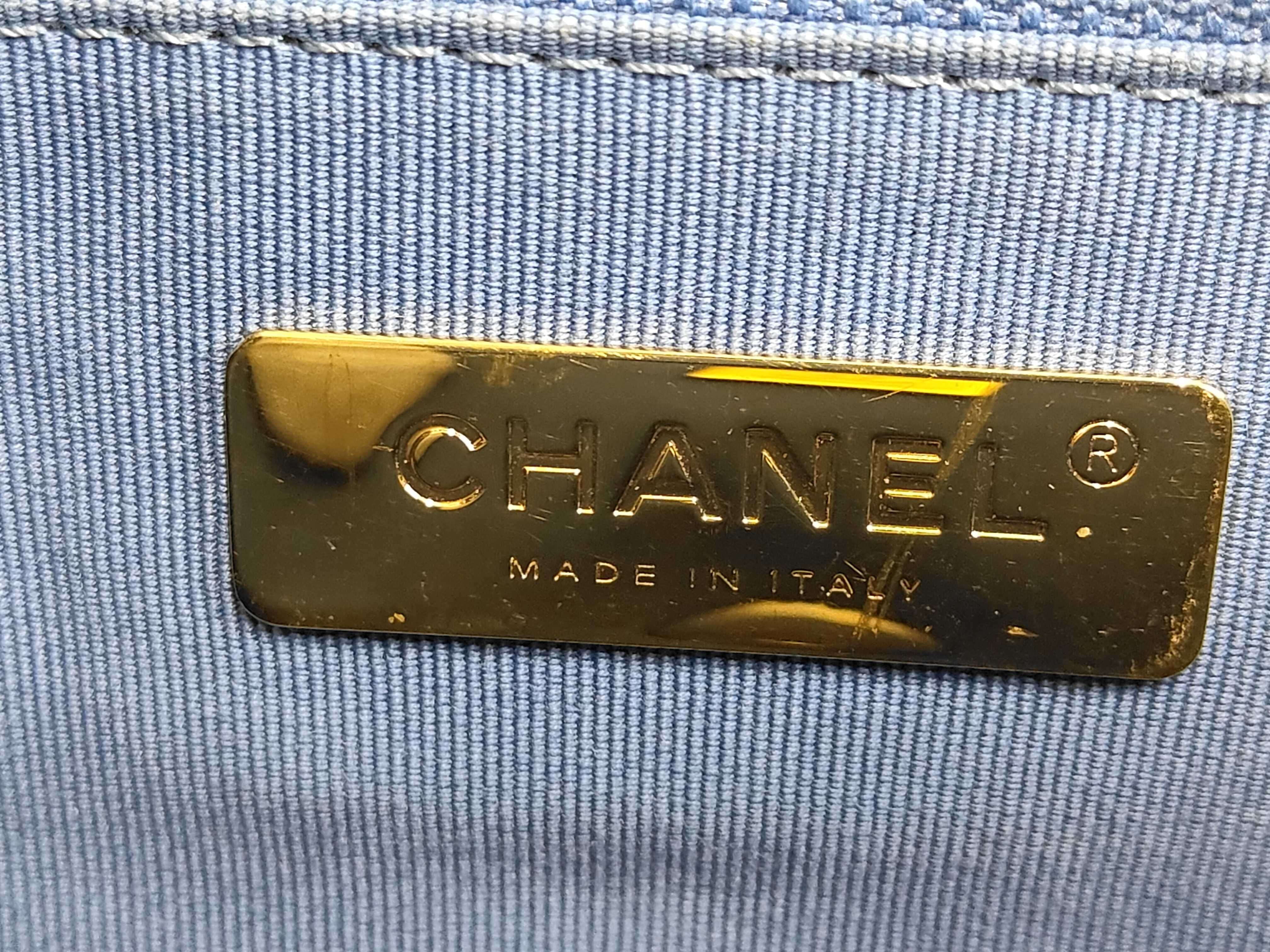 19 Denim Gold Hardware Chain Shoulder Bag with Serial Number Plate — view 8