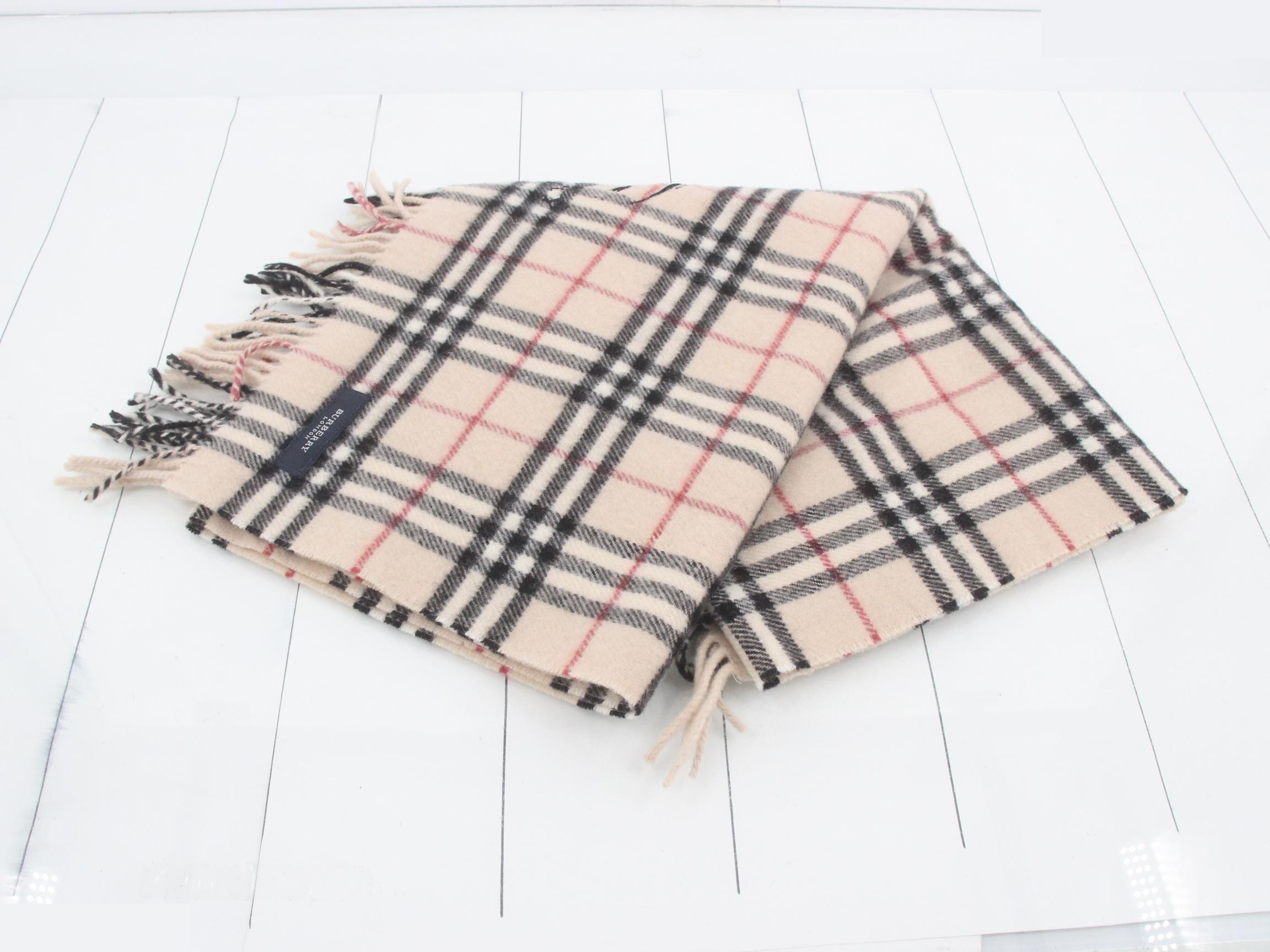 Scarf, Nova Check pattern, beige. — view 3