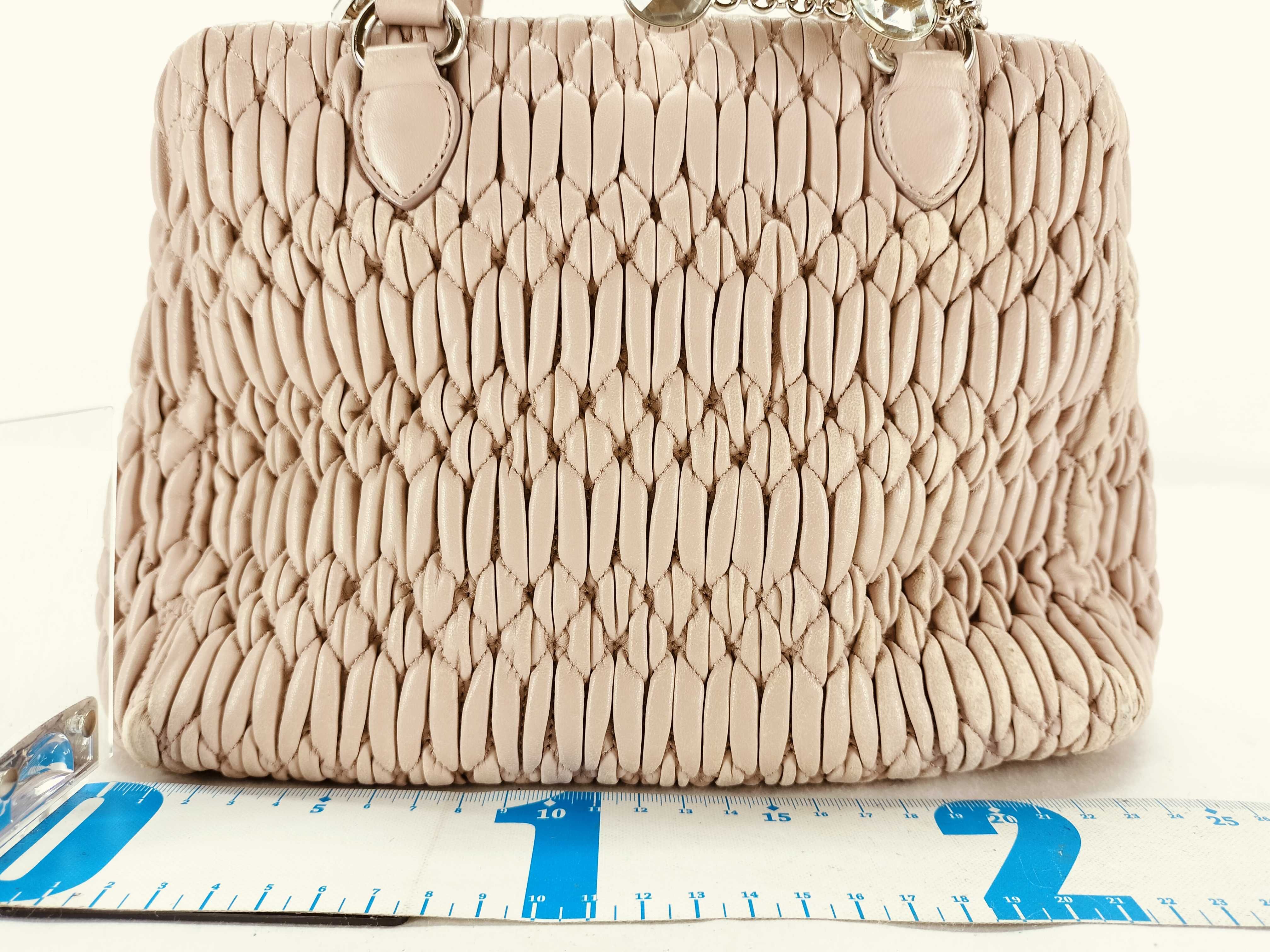 Matelassé Nappa Crystal Leather 2-Way Handbag Pink 5BA067 Handbag — view 2