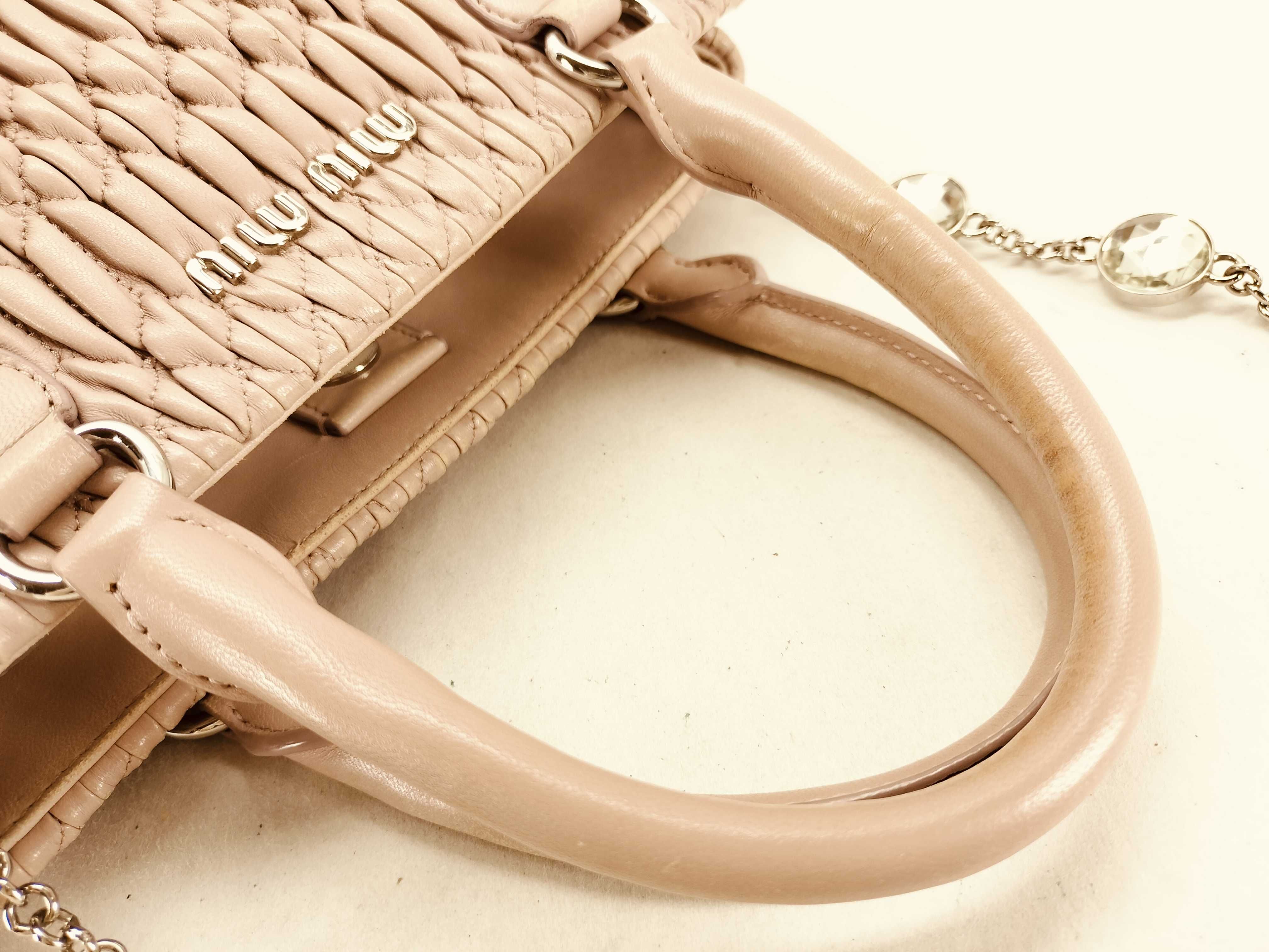 Matelassé Nappa Crystal Leather 2-Way Handbag Pink 5BA067 Handbag — view 3