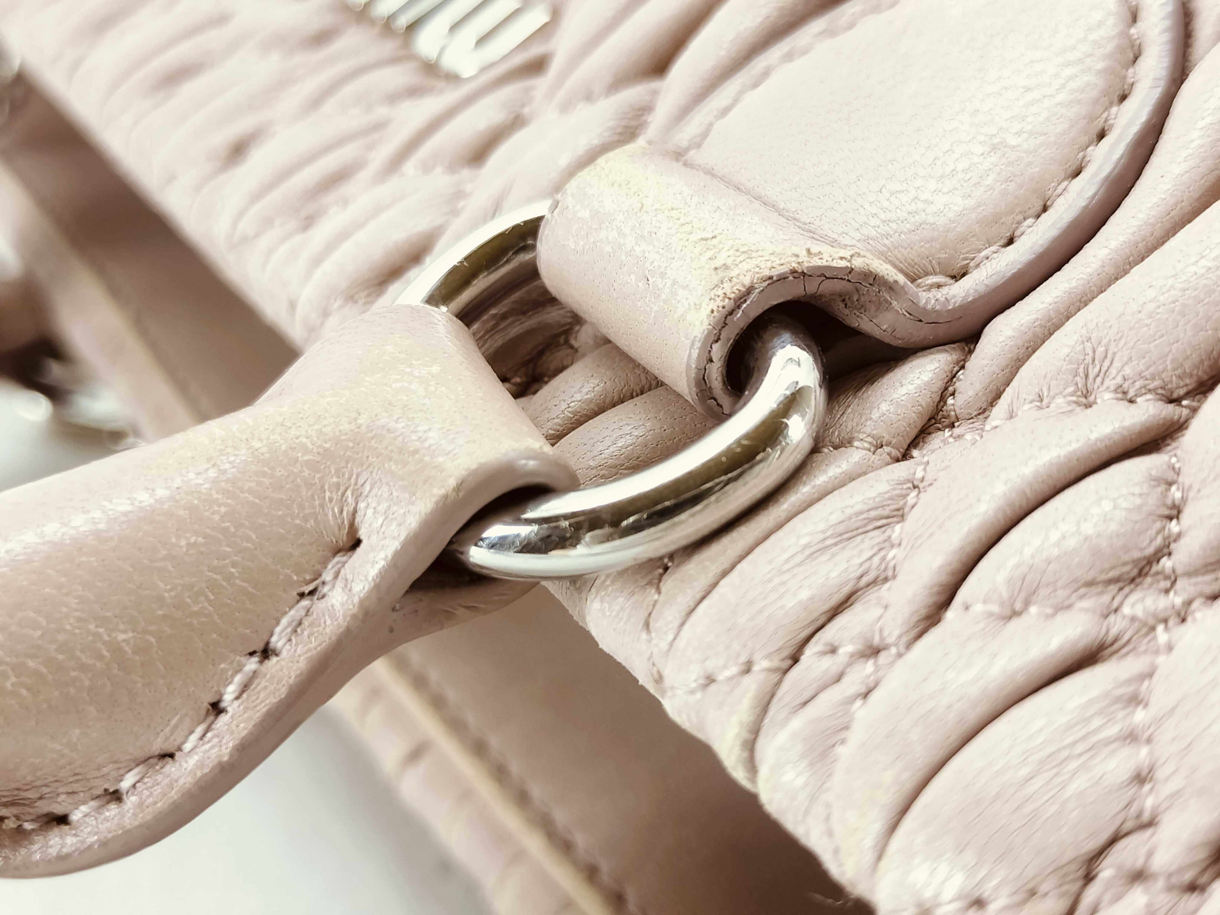 Matelassé Nappa Crystal Leather 2-Way Handbag Pink 5BA067 Handbag — view 6
