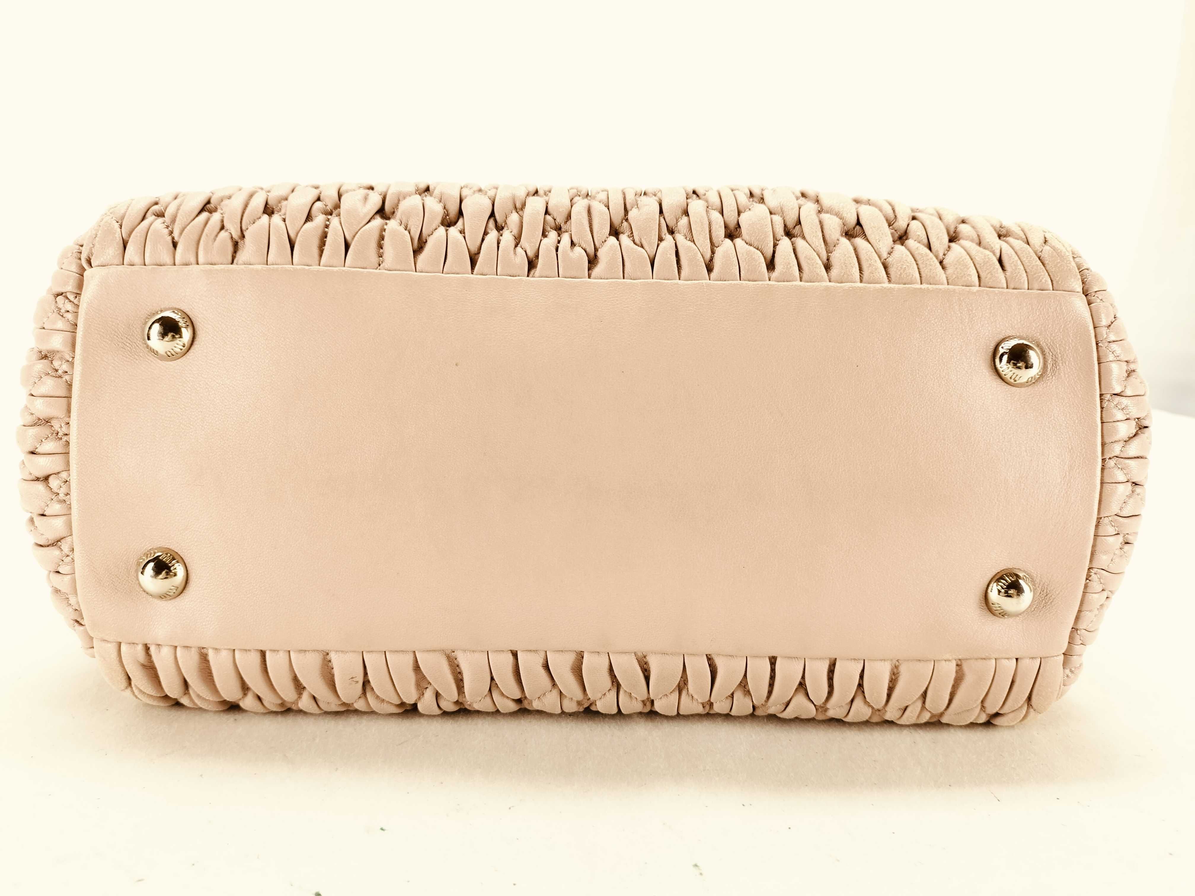 Matelassé Nappa Crystal Leather 2-Way Handbag Pink 5BA067 Handbag — view 8