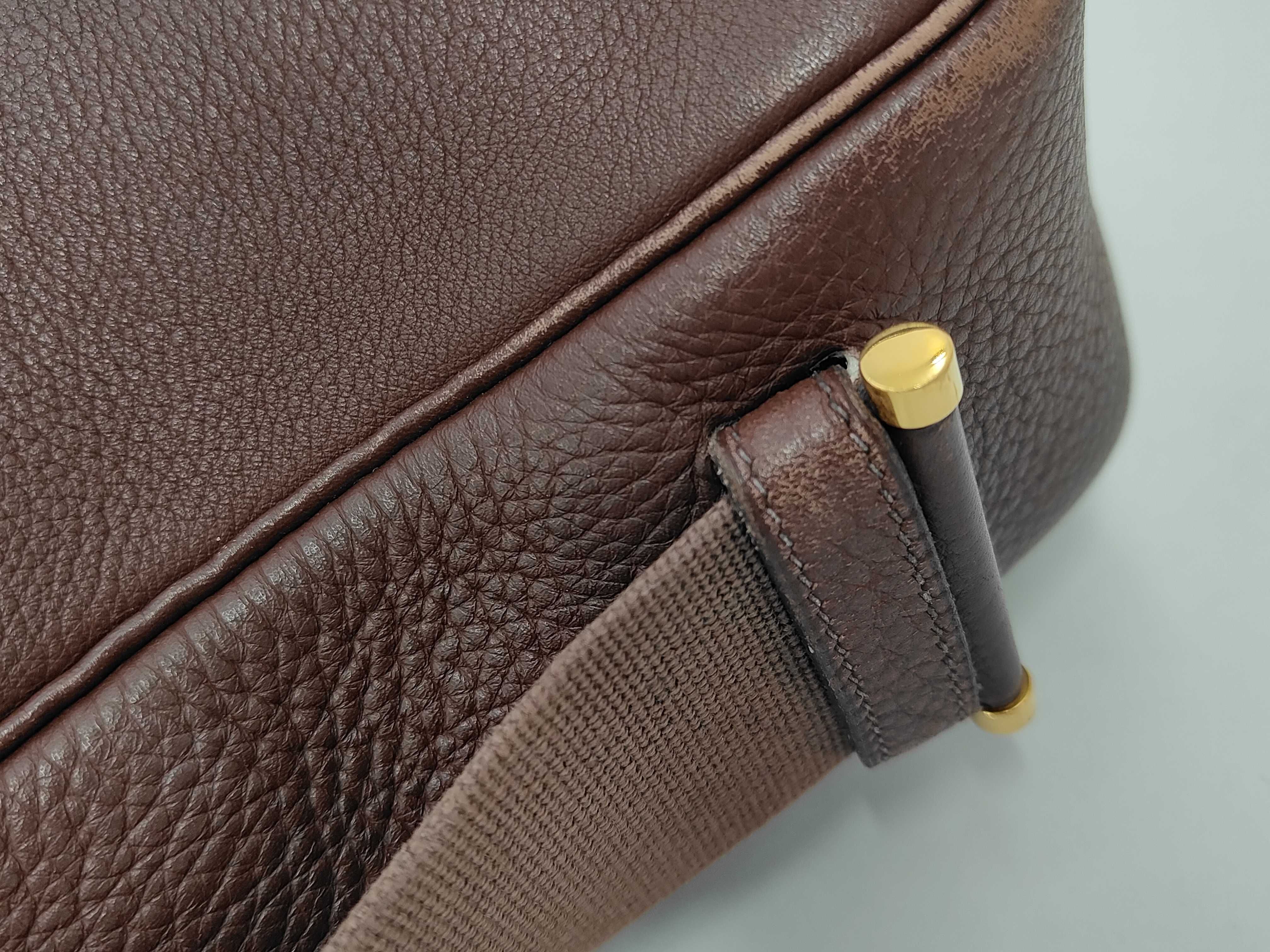 Saco Taurillon Clemence Marron Shoulder Bag (Stamp Unknown) with Dust Bag — view 5