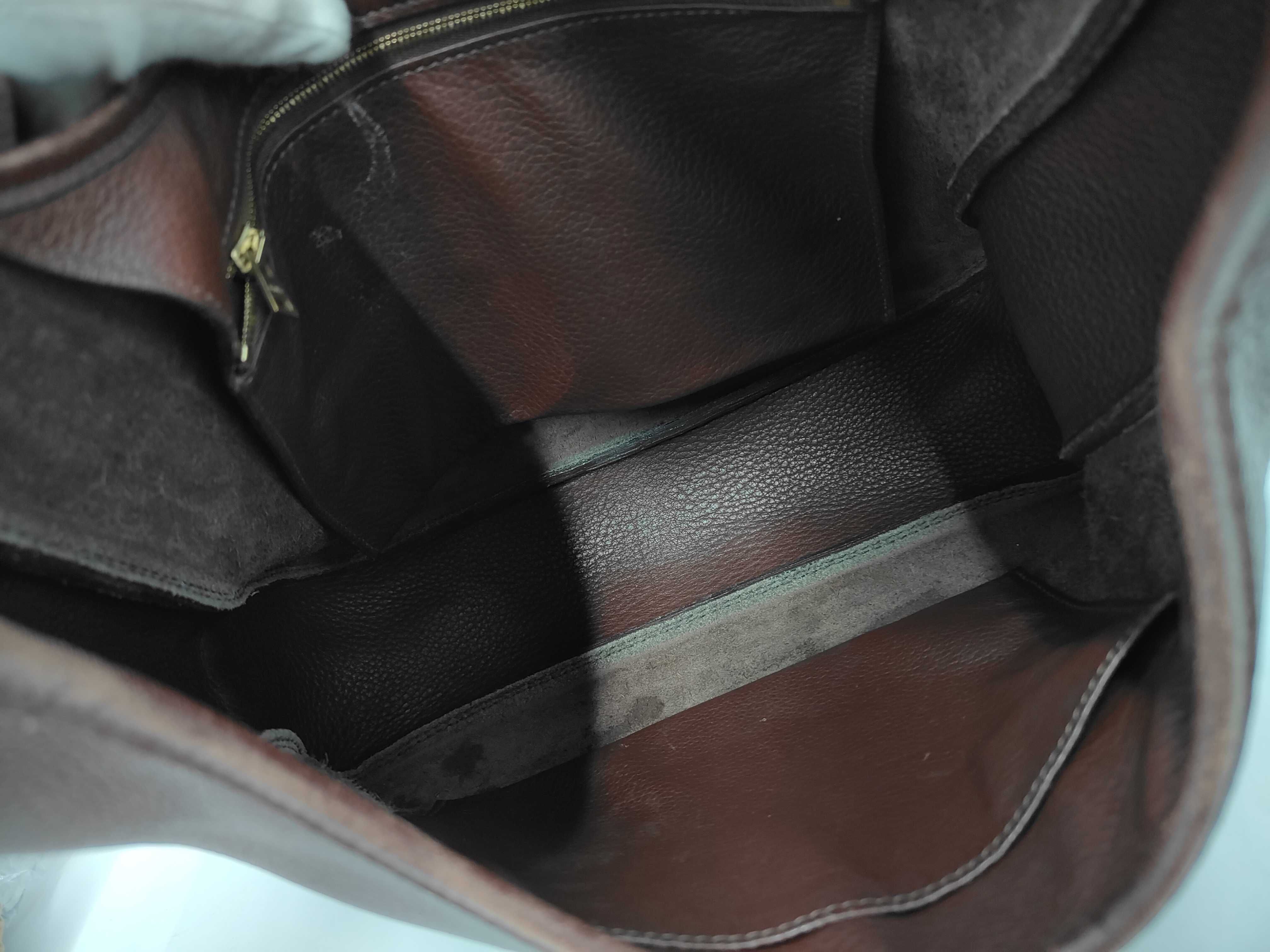 Saco Taurillon Clemence Marron Shoulder Bag (Stamp Unknown) with Dust Bag — view 8