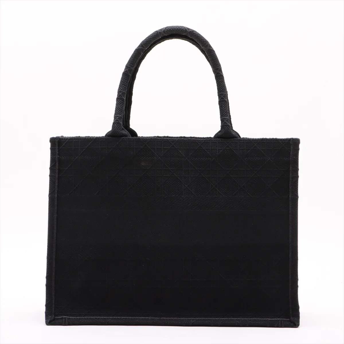 Cannage Book Tote Medium Canvas Tote Bag Black — view 2