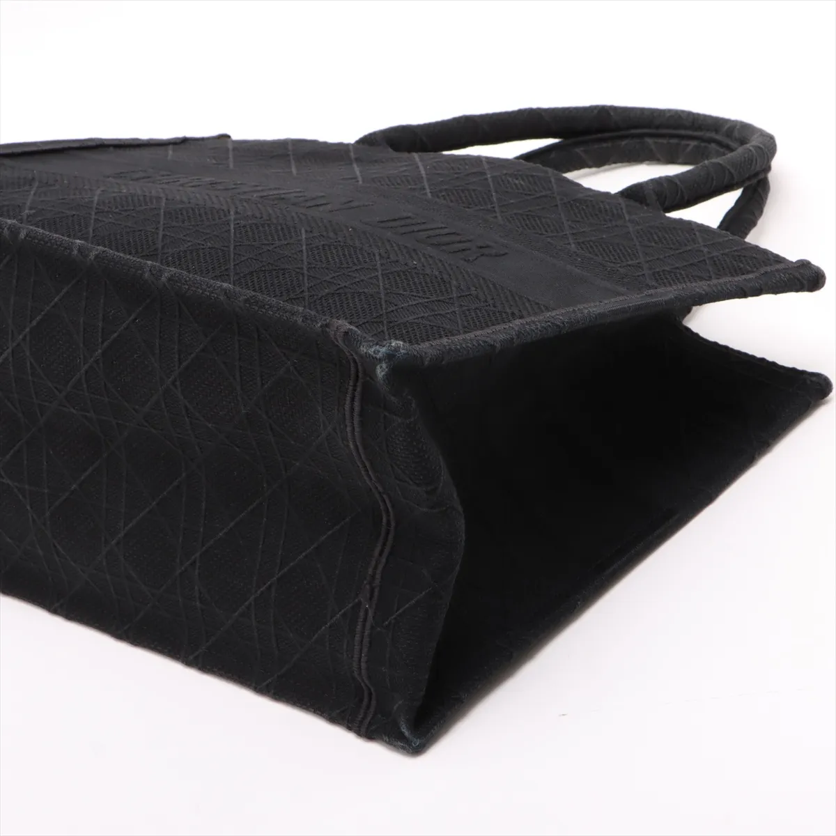 Cannage Book Tote Medium Canvas Tote Bag Black — view 3