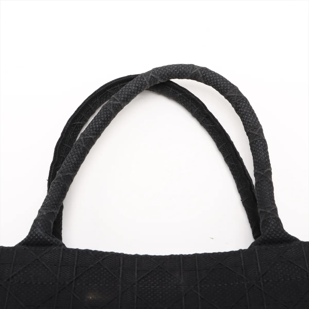 Cannage Book Tote Medium Canvas Tote Bag Black — view 6