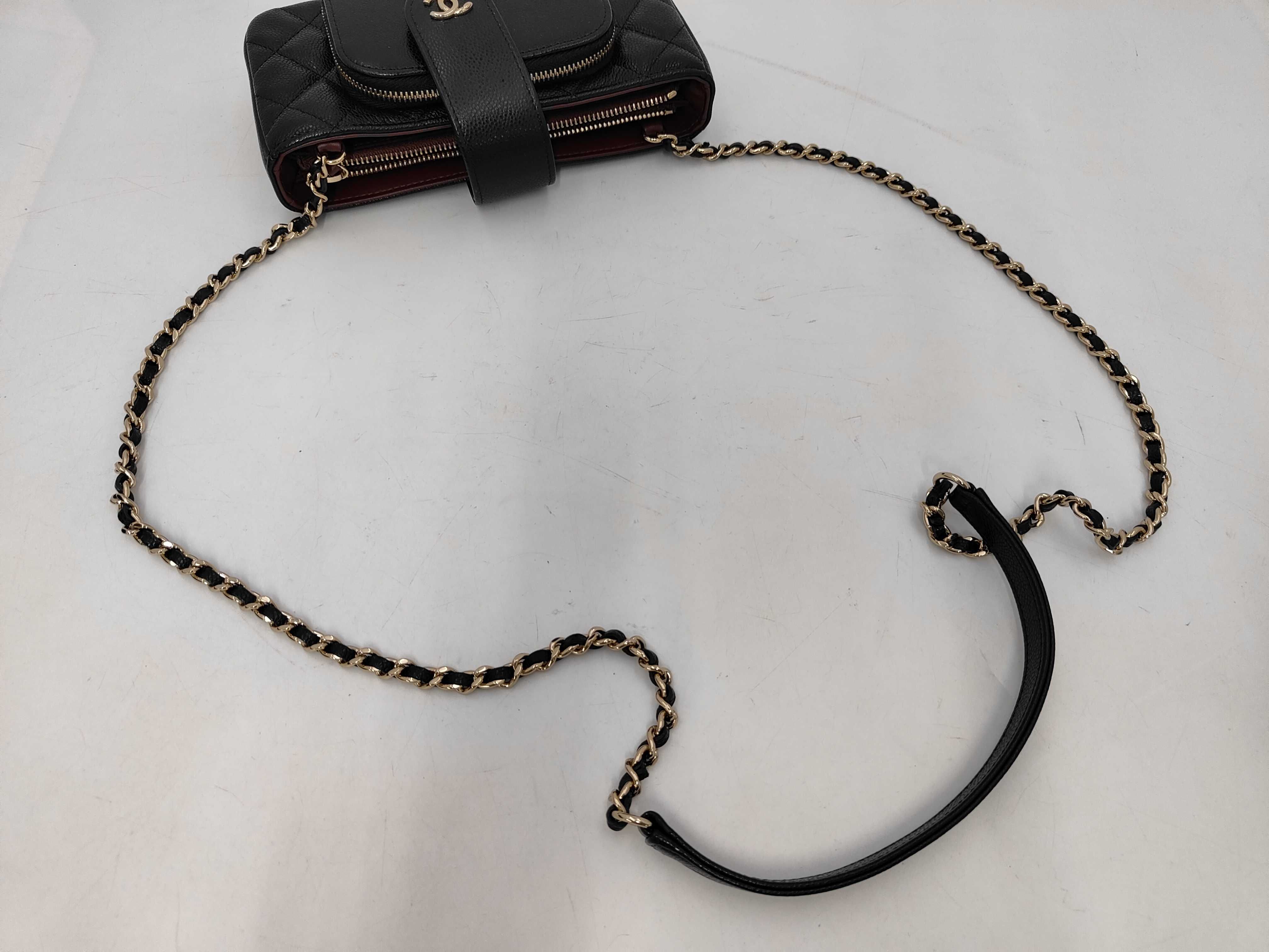 SLG CAVIAR SKIN PHONE CASE CHAIN SHOULDER BLACK MICROCHIP AP2916 XKGEHXLJ Shoulder Bag — view 3
