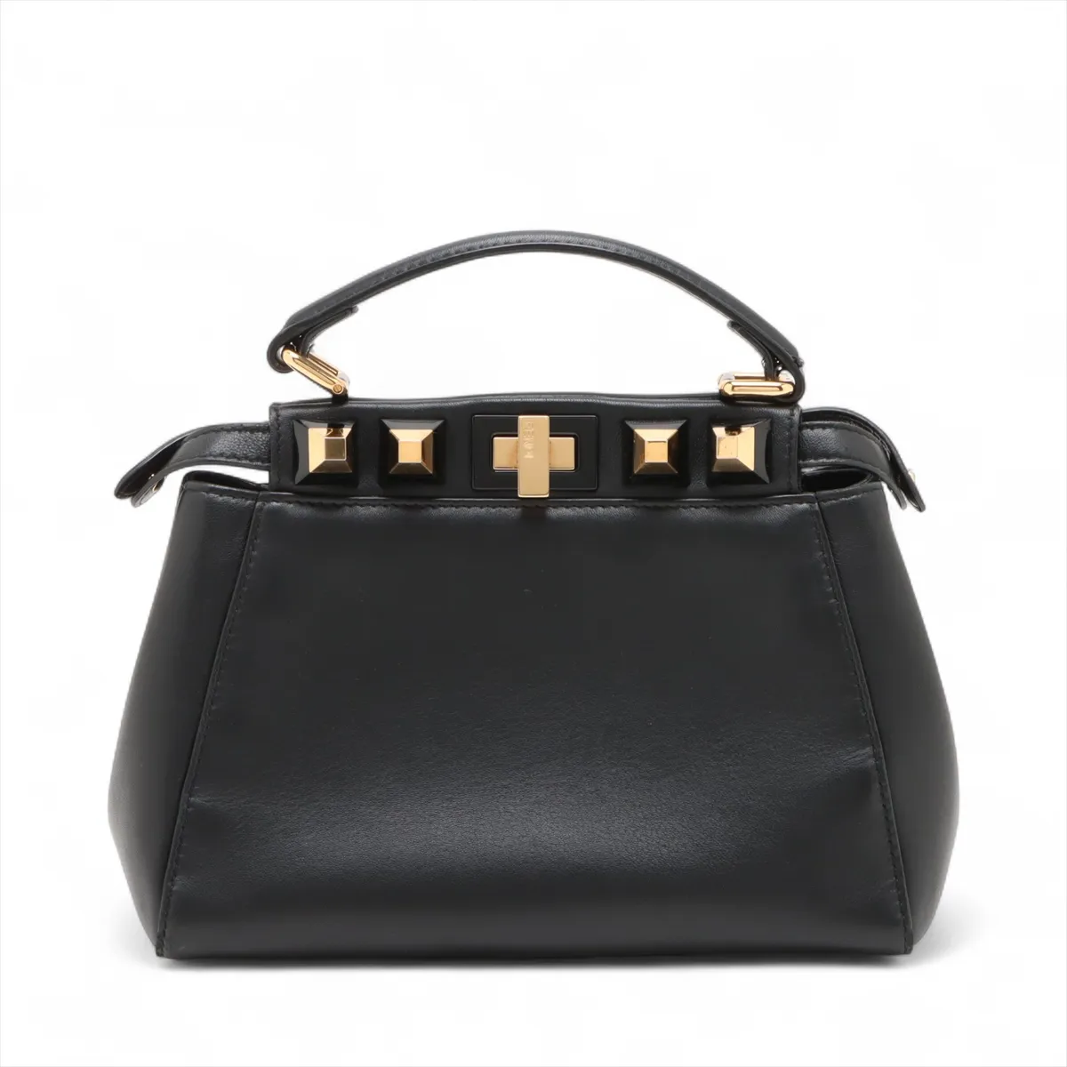 Mini Peekaboo Leather 2-Way Handbag, Black 8BN244 — view 2