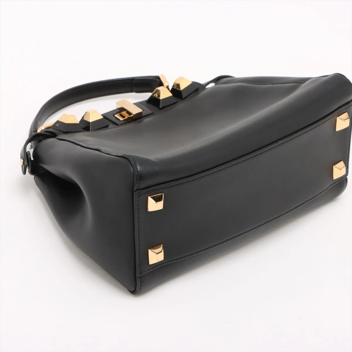 Mini Peekaboo Leather 2-Way Handbag, Black 8BN244 — view 4