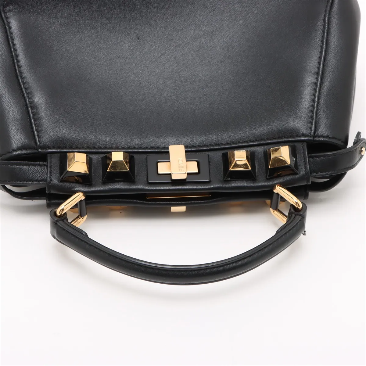Mini Peekaboo Leather 2-Way Handbag, Black 8BN244 — view 5