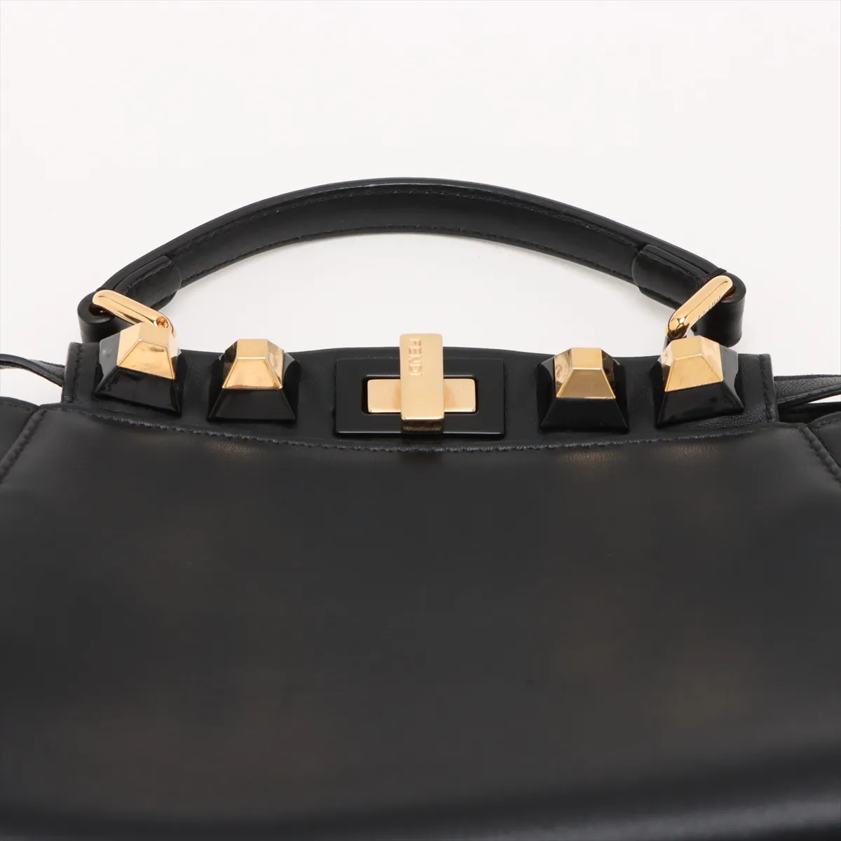 Mini Peekaboo Leather 2-Way Handbag, Black 8BN244 — view 6