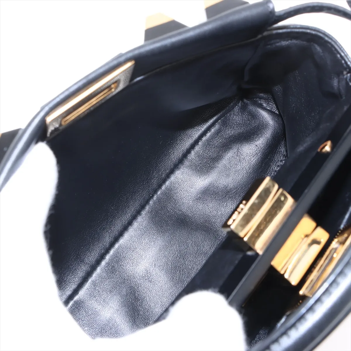 Mini Peekaboo Leather 2-Way Handbag, Black 8BN244 — view 8