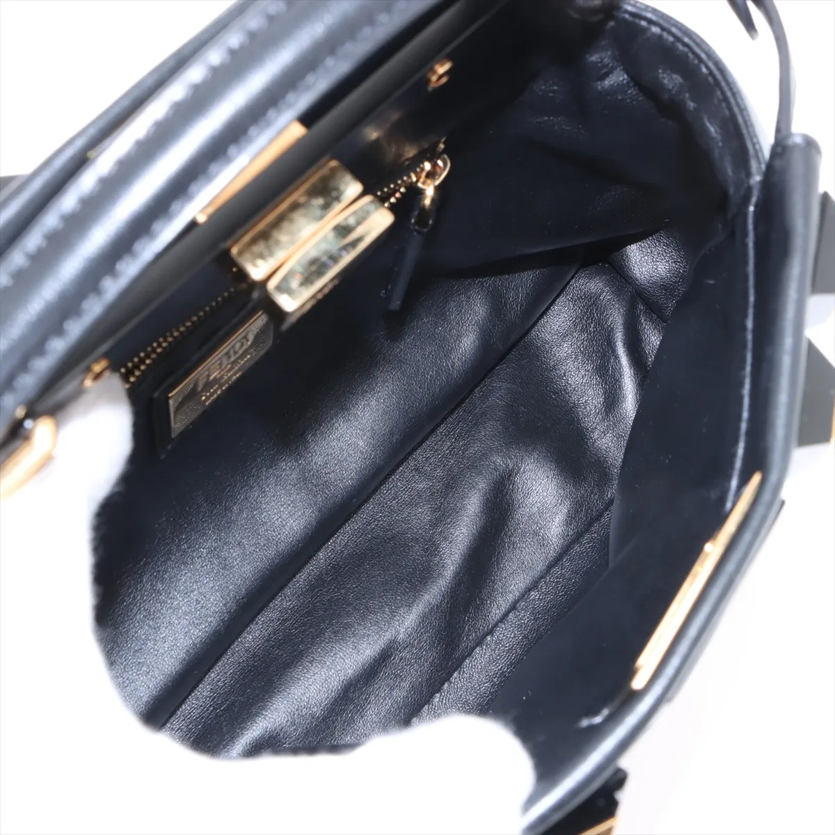 Mini Peekaboo Leather 2-Way Handbag, Black 8BN244 — view 9
