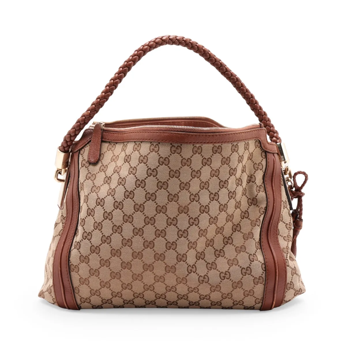 GG Canvas 269949 Canvas x Leather Shoulder Bag Beige x Brown — view 2