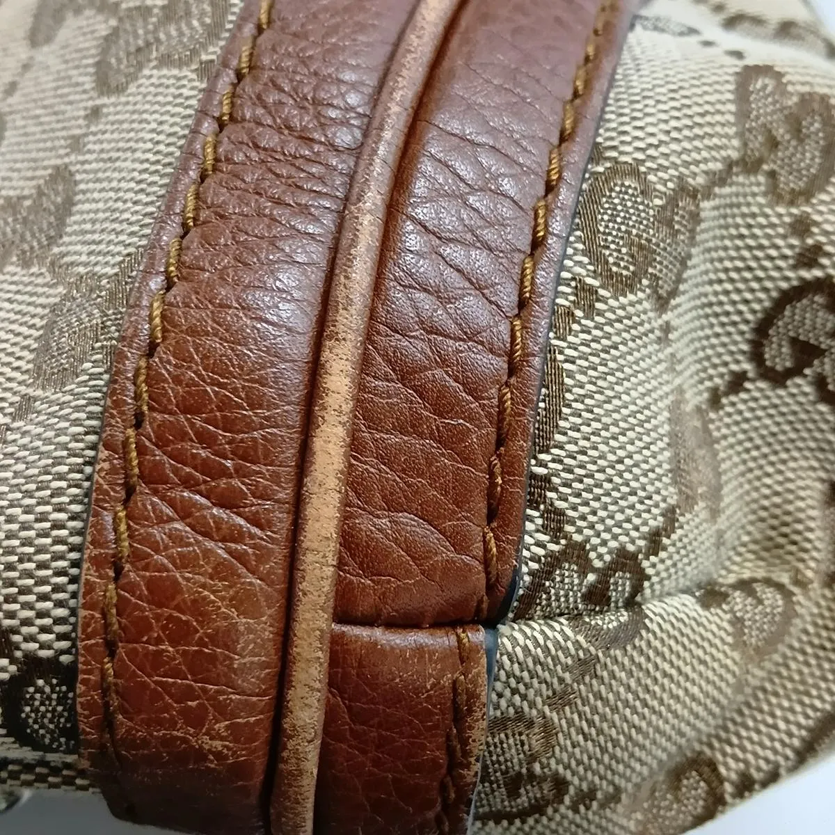 GG Canvas 269949 Canvas x Leather Shoulder Bag Beige x Brown — view 13