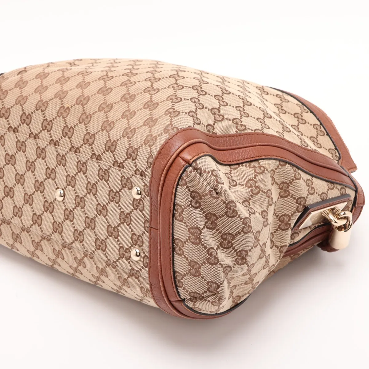 GG Canvas 269949 Canvas x Leather Shoulder Bag Beige x Brown — view 3