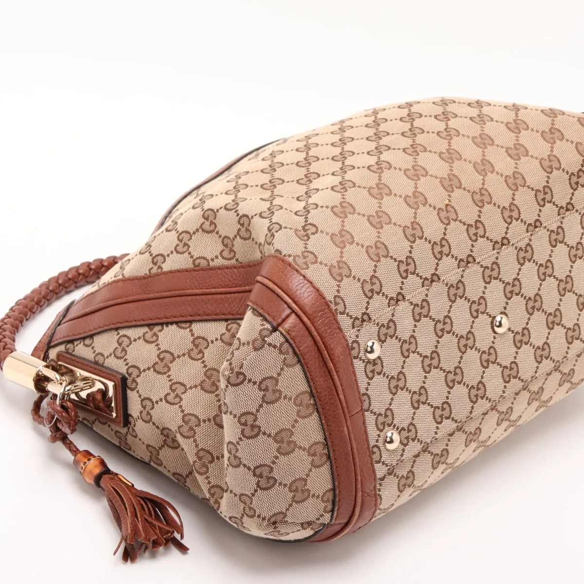 GG Canvas 269949 Canvas x Leather Shoulder Bag Beige x Brown — view 4