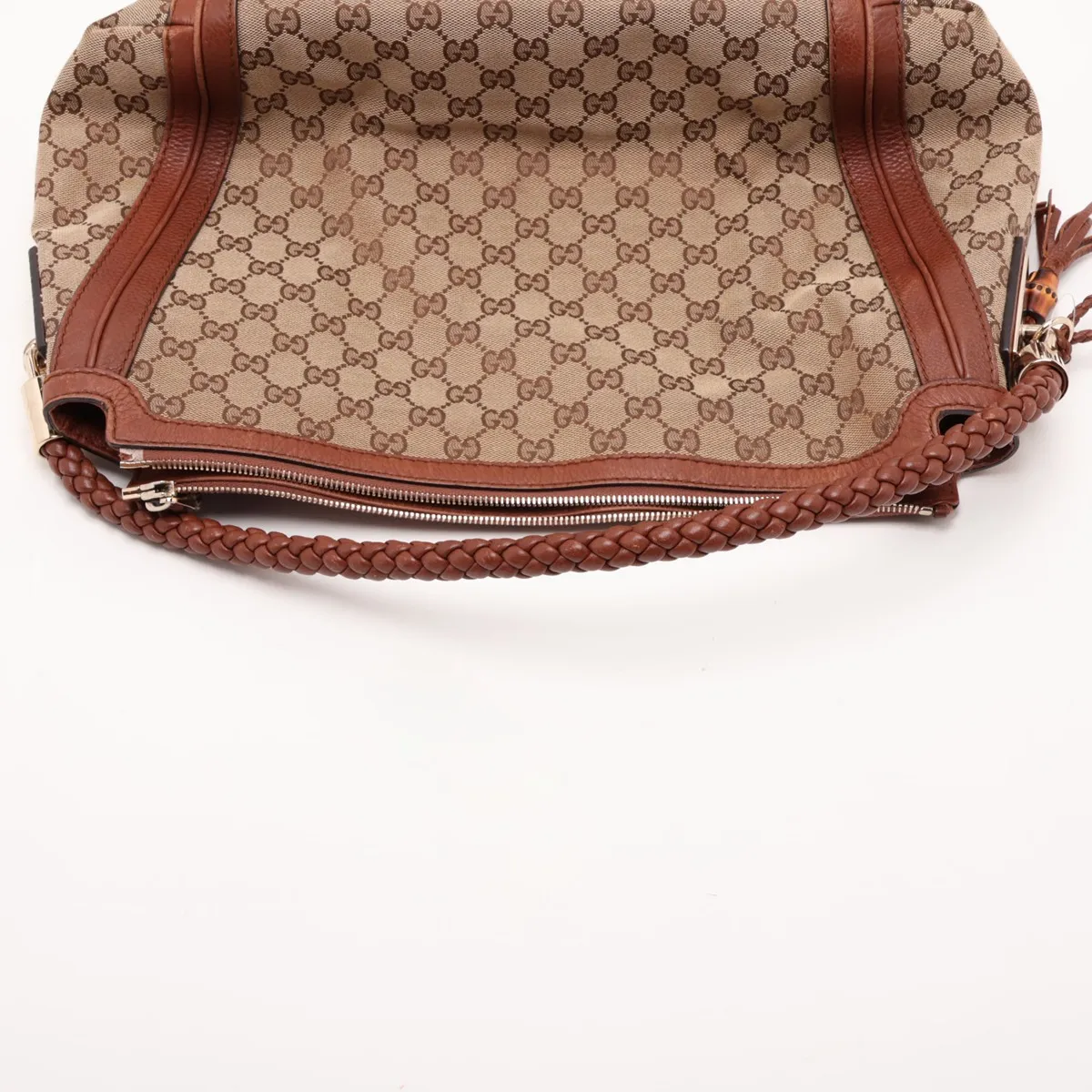 GG Canvas 269949 Canvas x Leather Shoulder Bag Beige x Brown — view 5